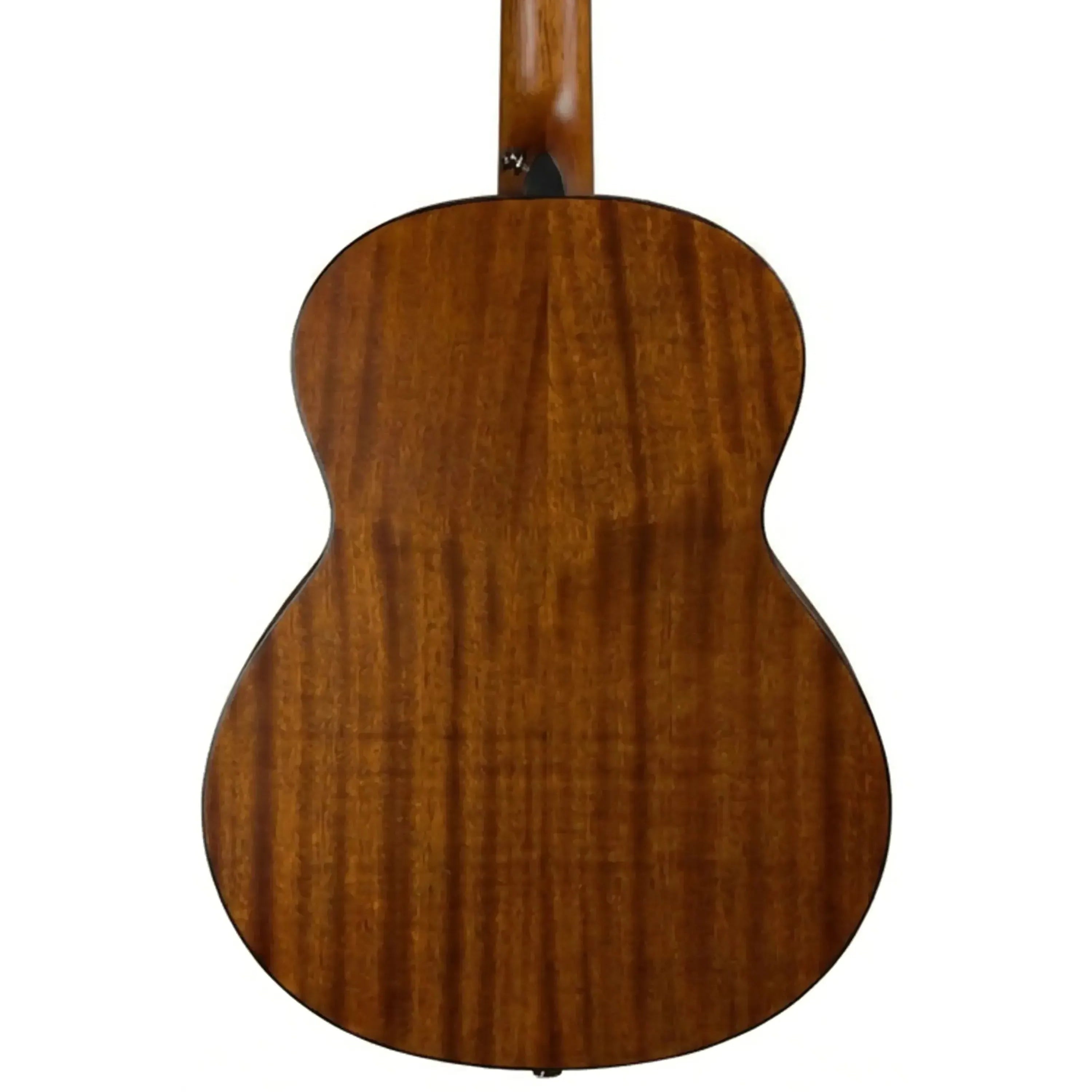 Back of a Bristol BF-15 Folk Body Acoustic Guitar, showing its rich, reddish-brown mahogany wood grain.