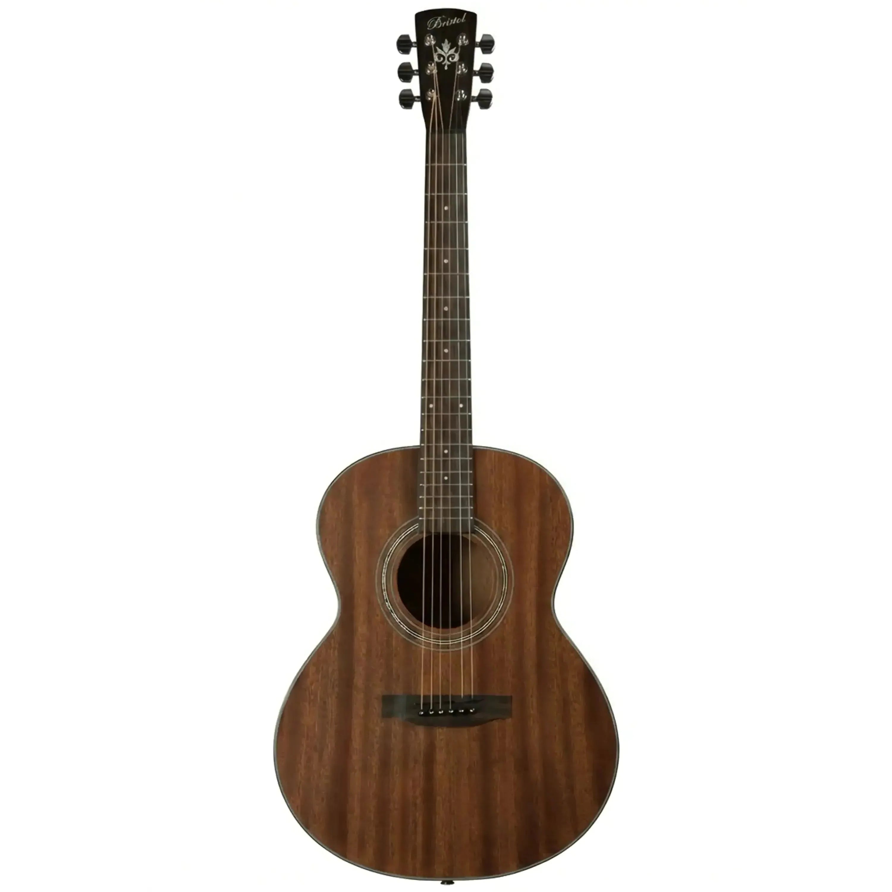 Bristol BF-15 Folk Body Acoustic Guitar with mahogany body and slim neck.