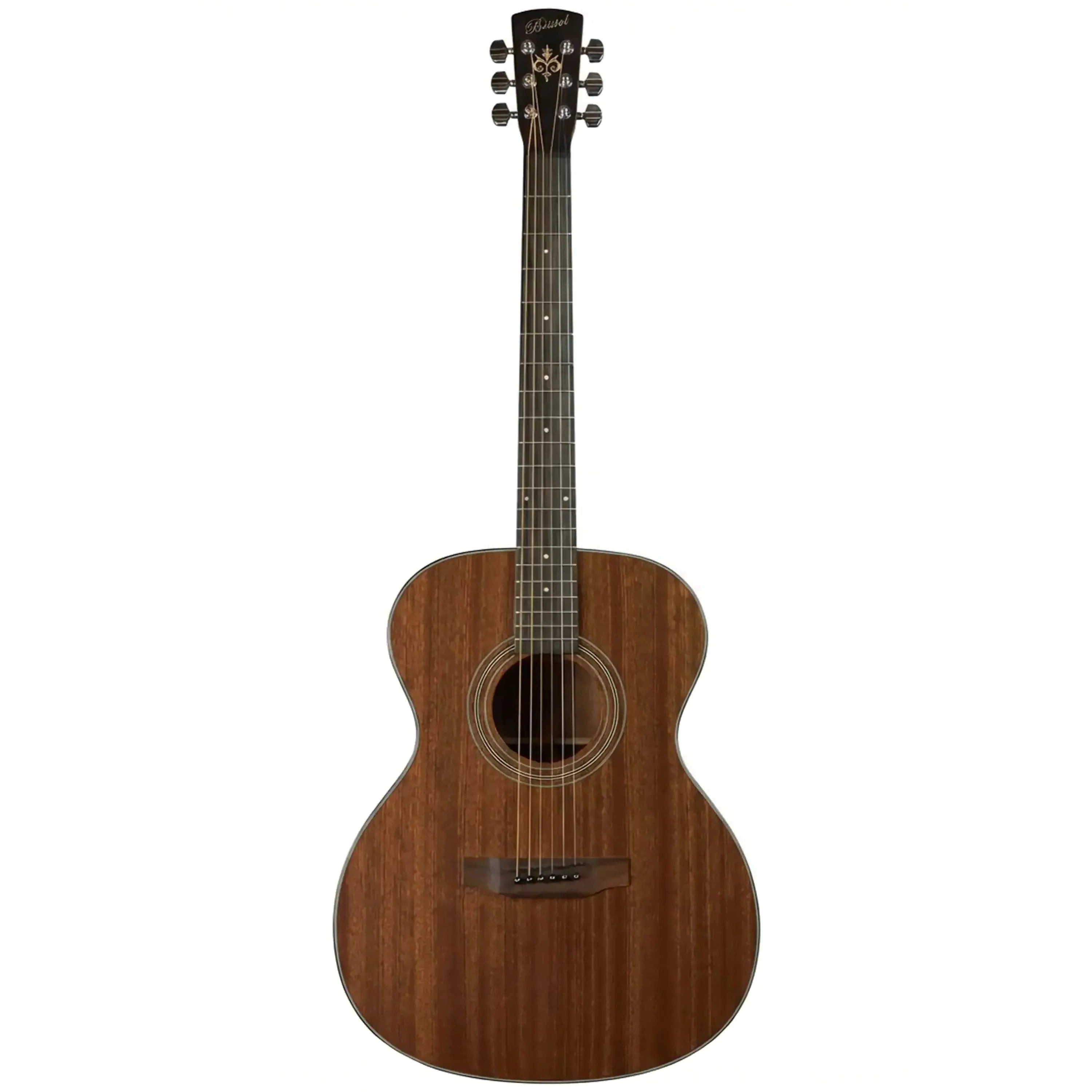 Bristol BM-15S 000 acoustic guitar with a natural semi-gloss mahogany finish and dark fretboard.