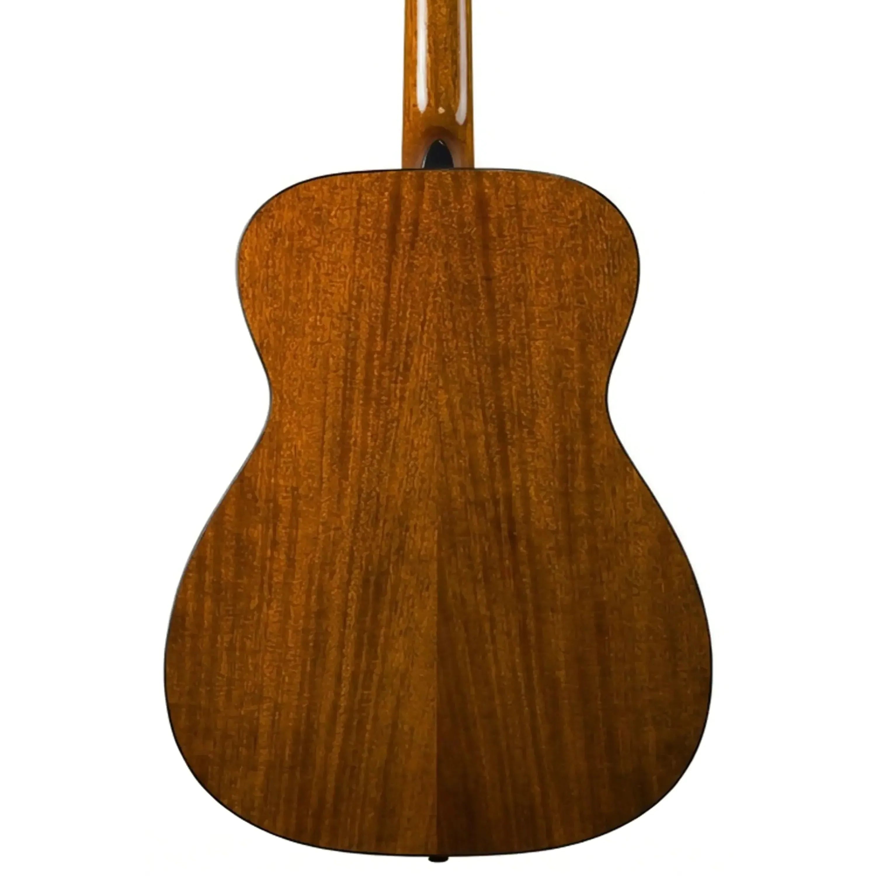 Bristol by Blueridge BM-16 000 acoustic guitar, back view, rich mahogany wood grain.