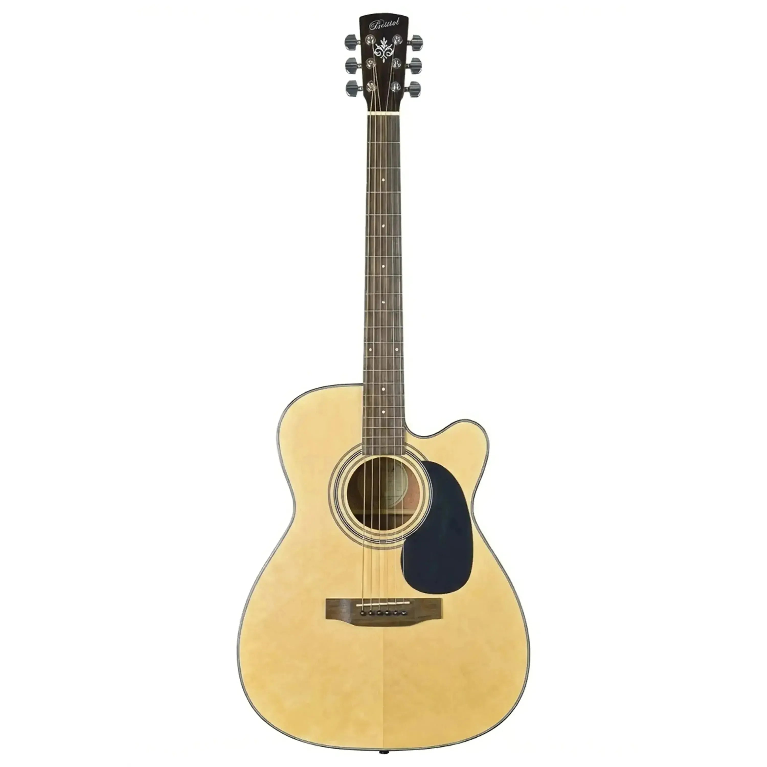 Bristol BM-16CE 000 acoustic-electric guitar with natural spruce top, mahogany back, and cutaway.