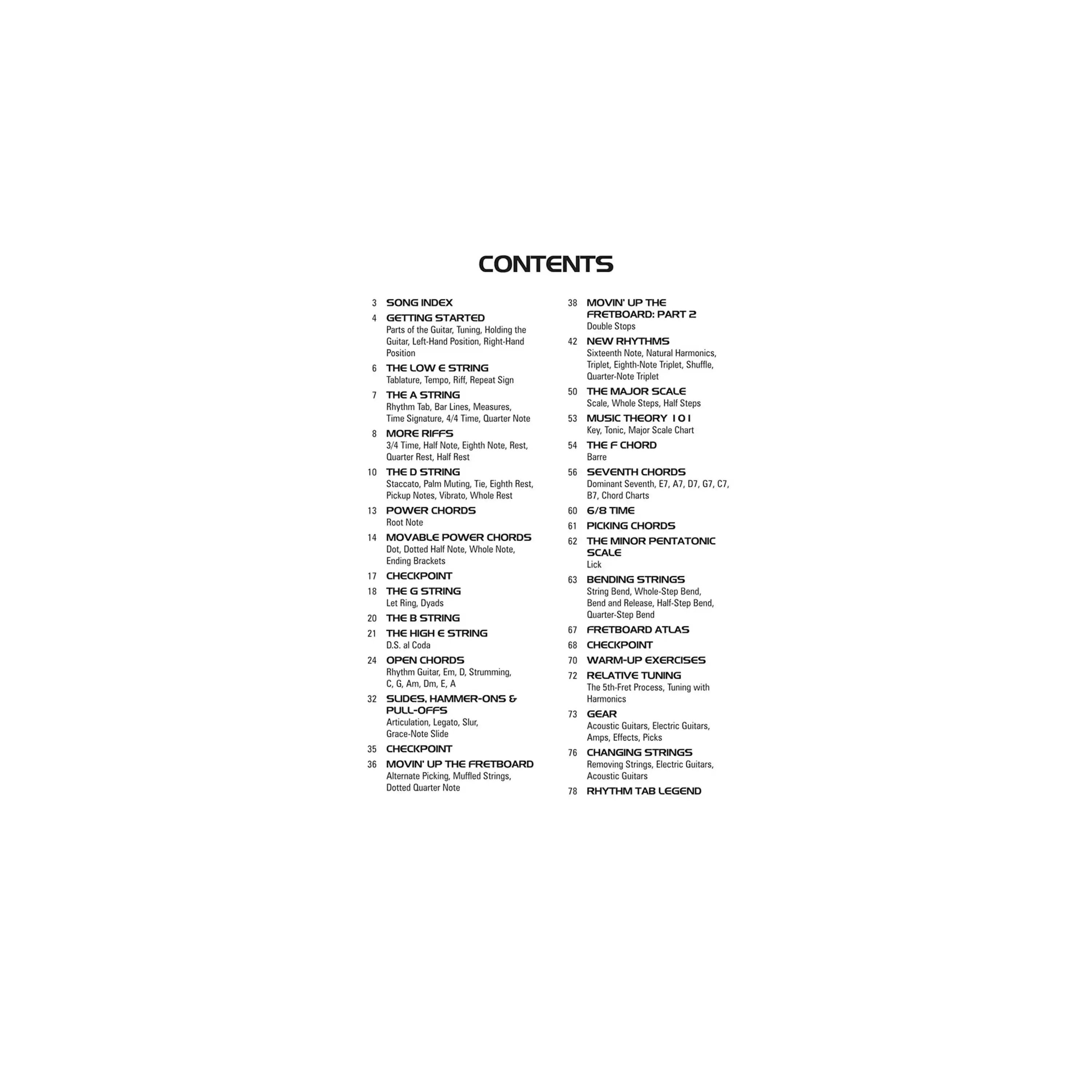 contents | Terry Carter Music Store