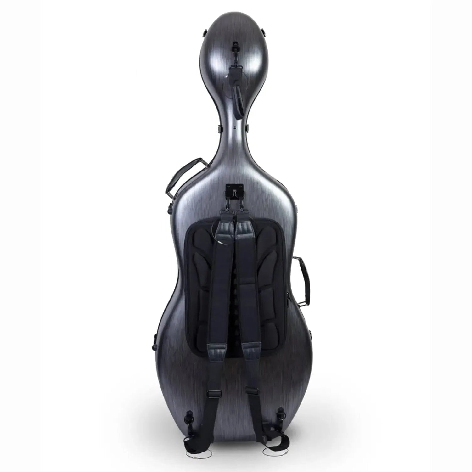 Crossrock CRF1020CEFHT 4/4 cello case in black polycarbonate with backpack straps.