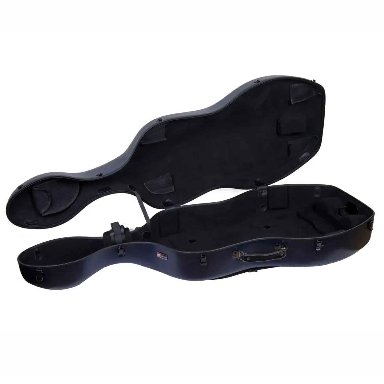 Open Crossrock CRF1020CEFHT 4/4 cello case in blue polycarbonate with black interior.
