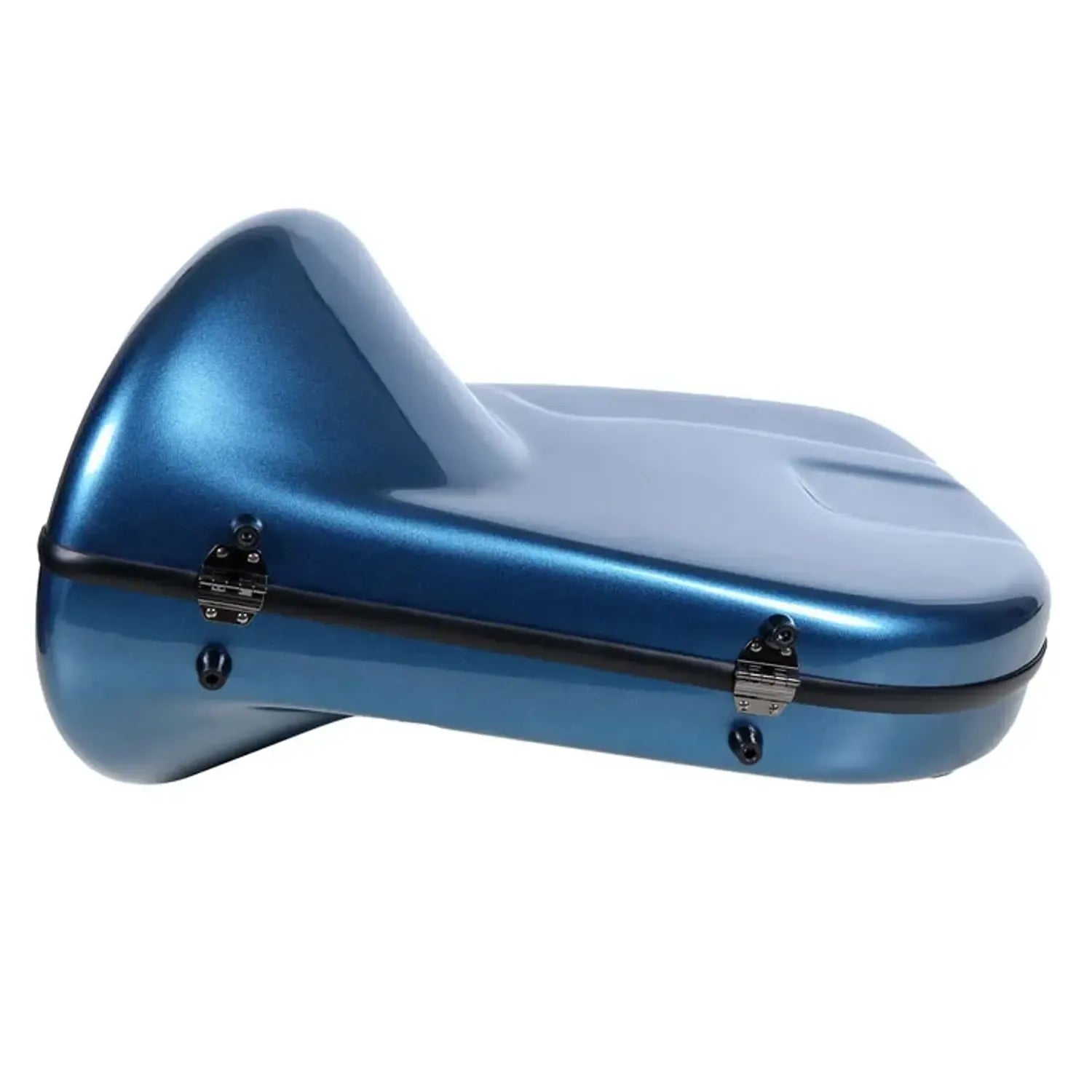 Crossrock CRF1020FHU blue fiberglass French horn case with glossy finish and latches.
