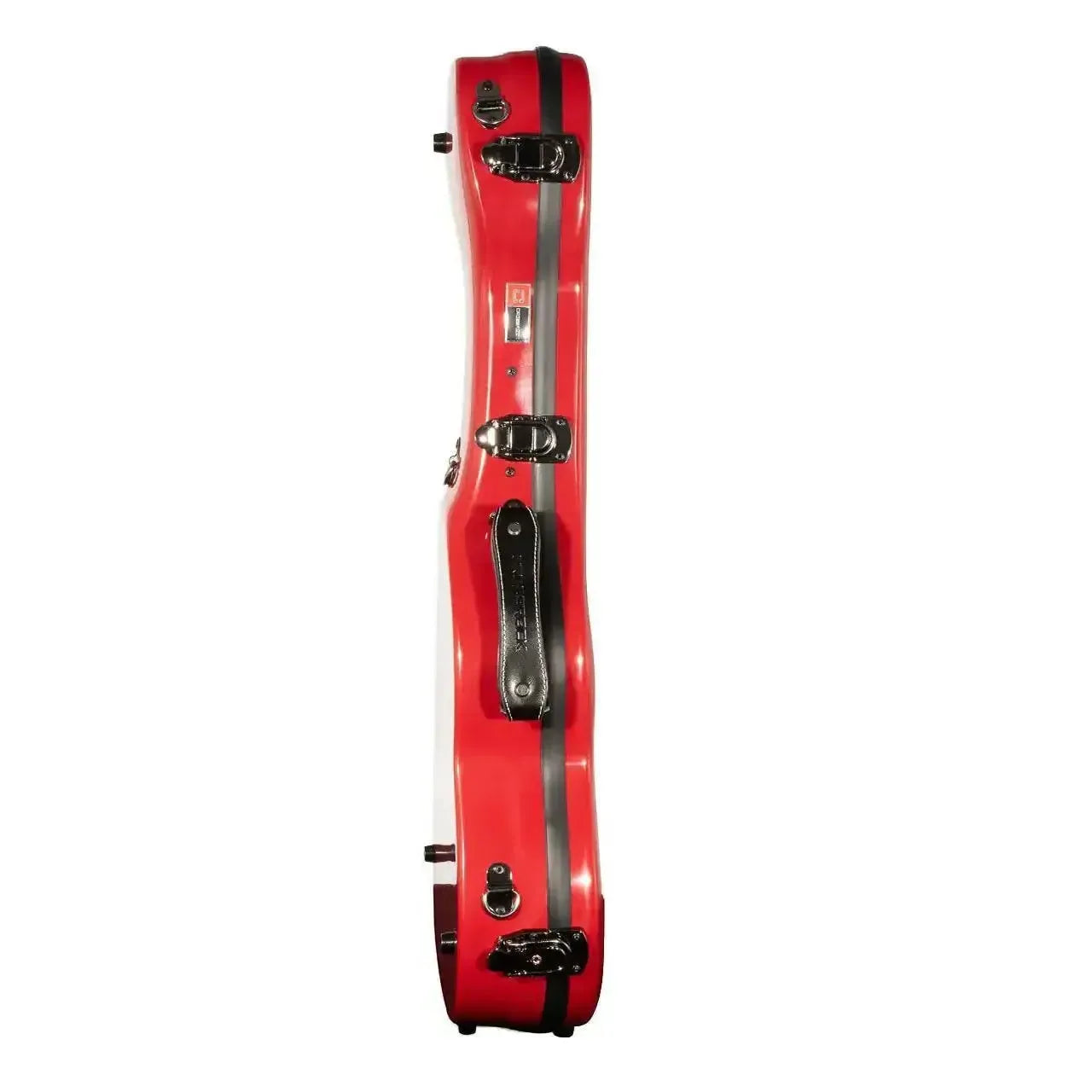 Crossrock CRF1020TURD red fiberglass tenor ukulele hardshell case with black latches and handle.
