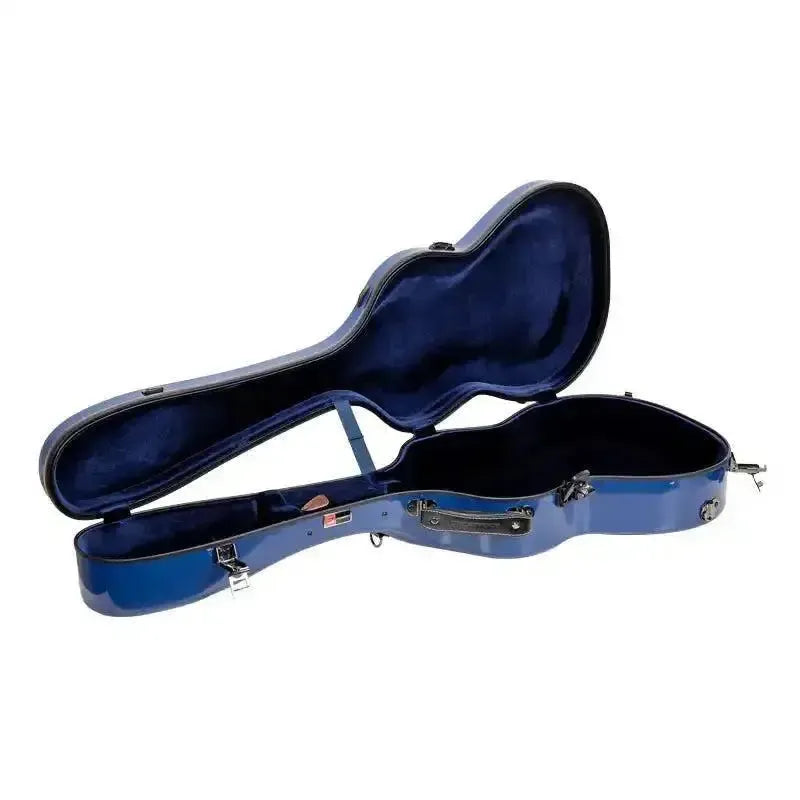 Crossrock Torres 3/4 classical fiberglass guitar case in blue with plush blue interior.