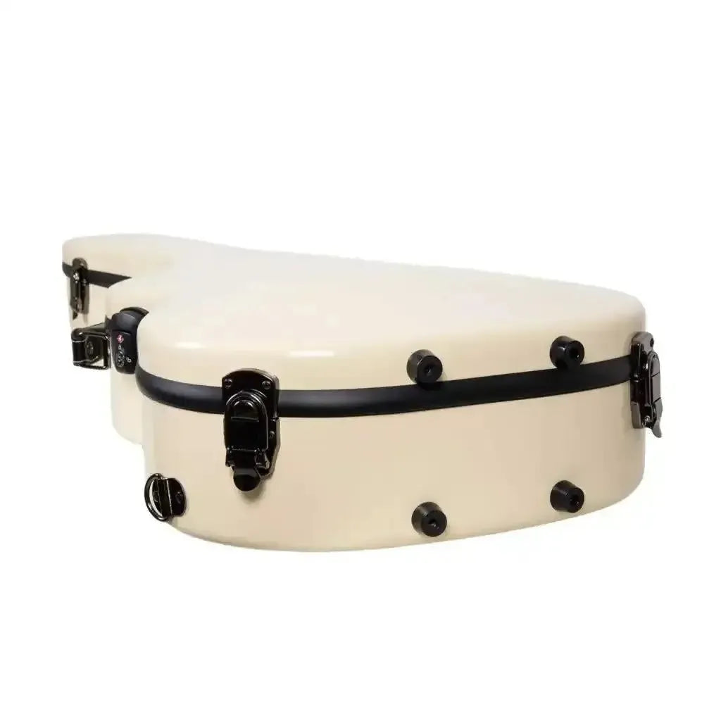 Crossrock Torres 3/4 classical fiberglass guitar case in ivory with black hardware.