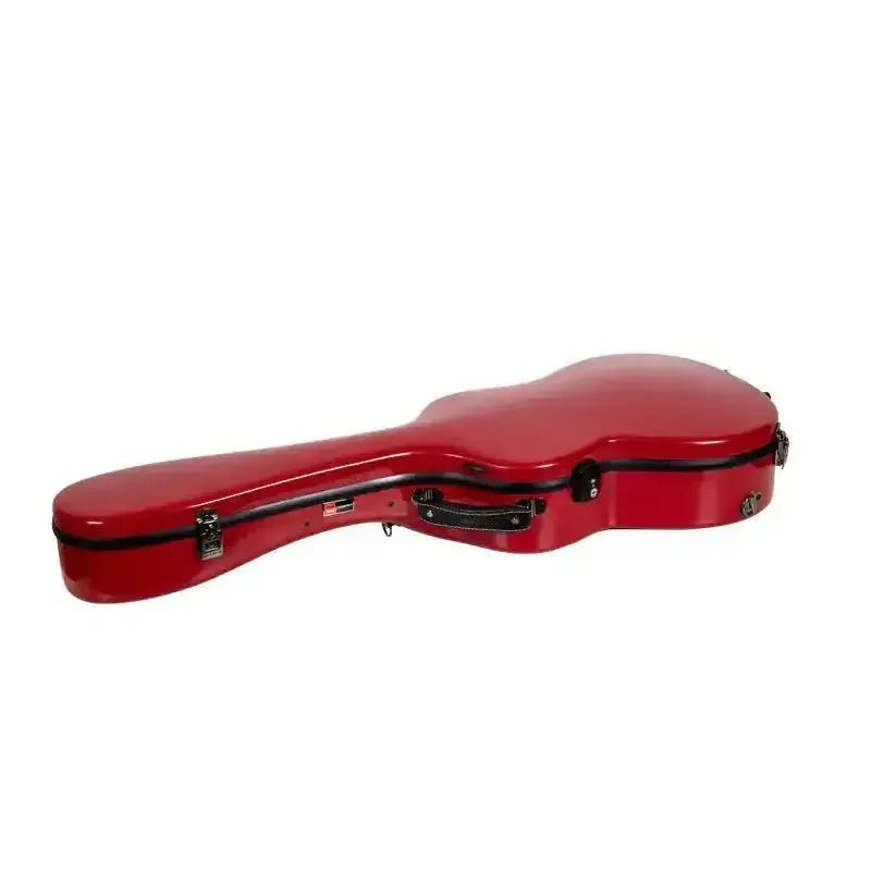 Crossrock Torres 3/4 classical fiberglass guitar case in glossy red with black trim and handle.