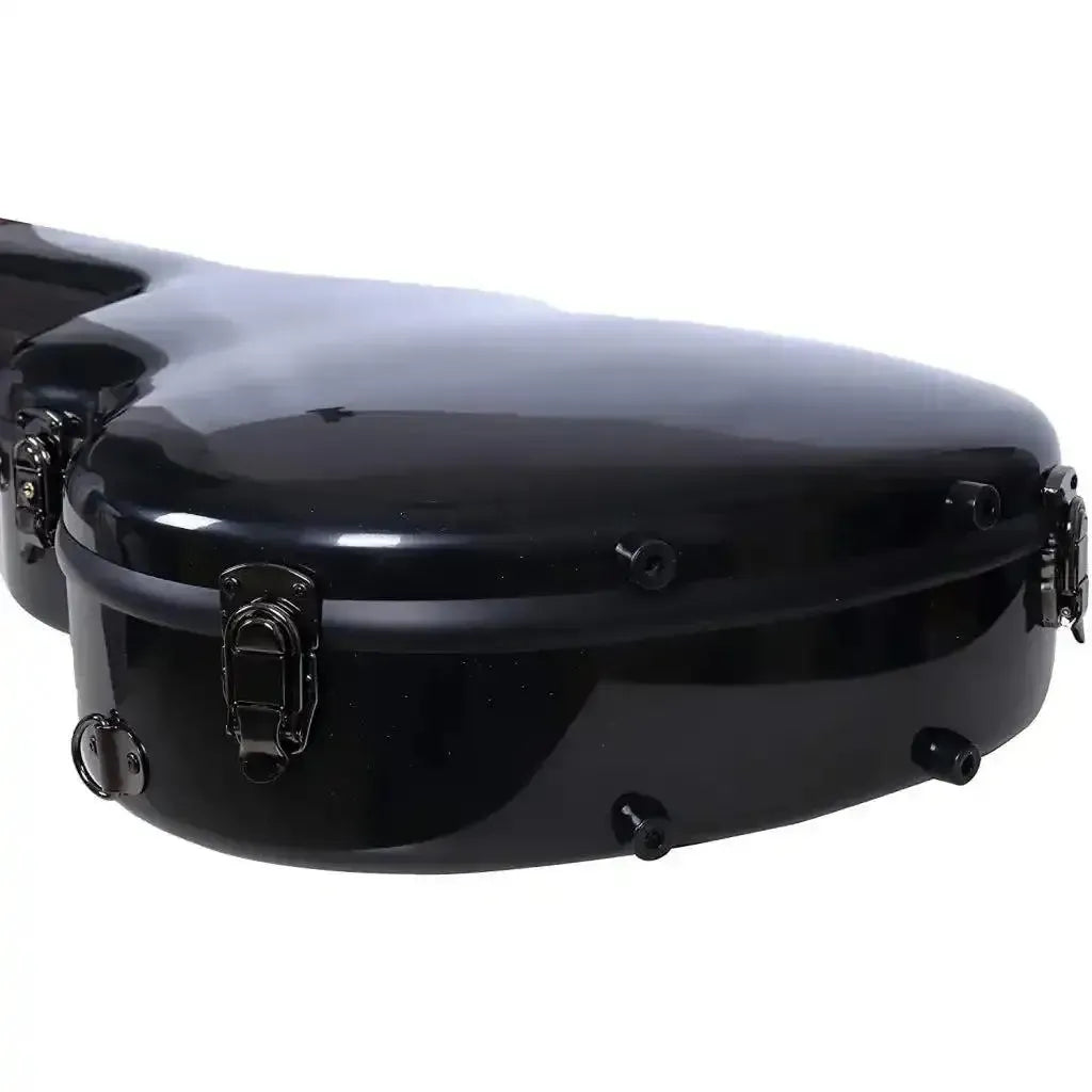 Crossrock CRF2021C full-size black fiberglass classical guitar case with durable alloy latches.