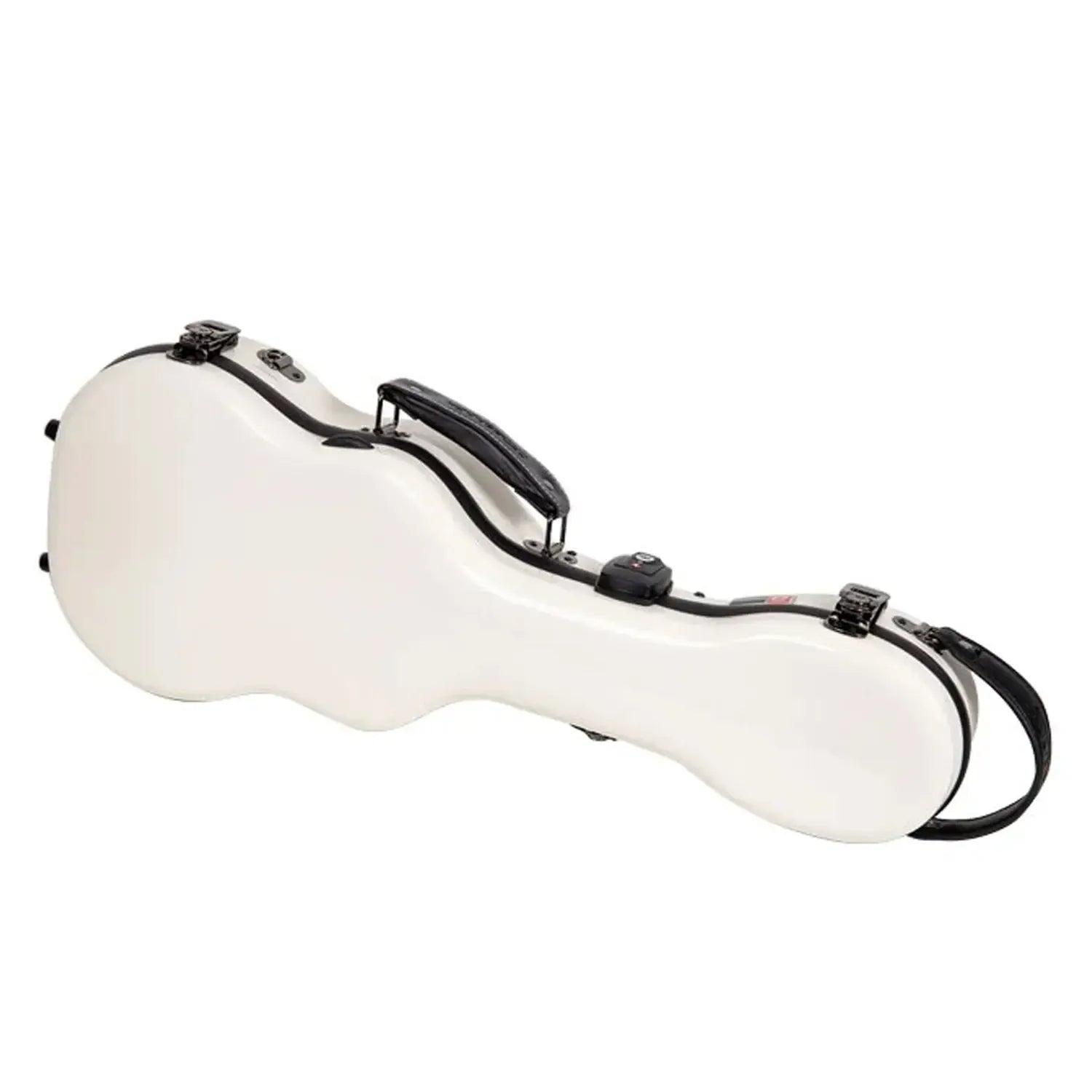 Crossrock CRF2030CU milk-white fiberglass concert ukulele case with black handle and latches.