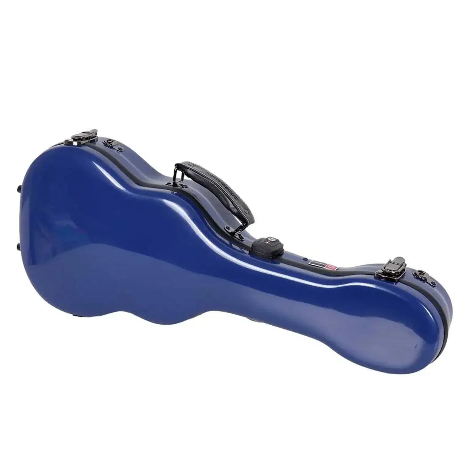 Crossrock CRF2030TU blue glossy fiberglass tenor ukulele case with black handle and latches.
