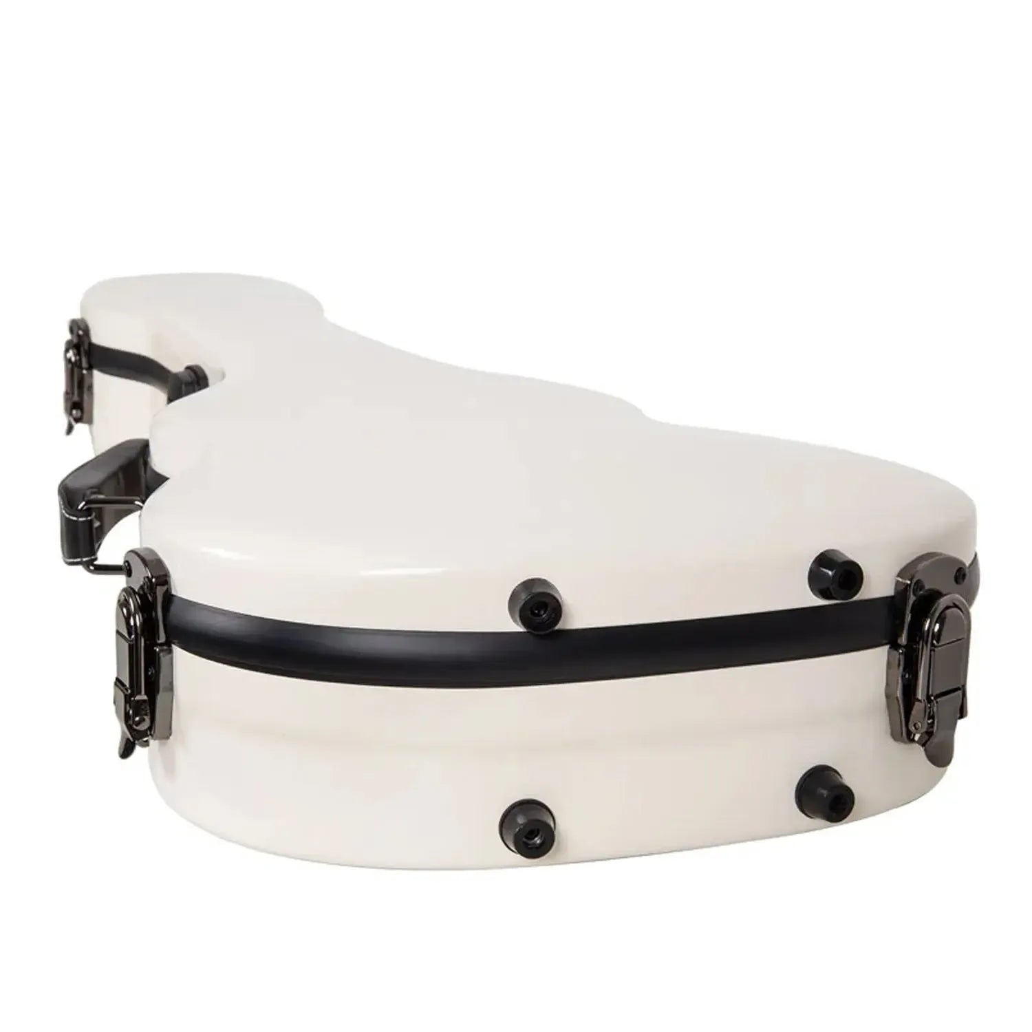 Crossrock CRF2030TU milk-white fiberglass tenor ukulele case with black latches and trim.