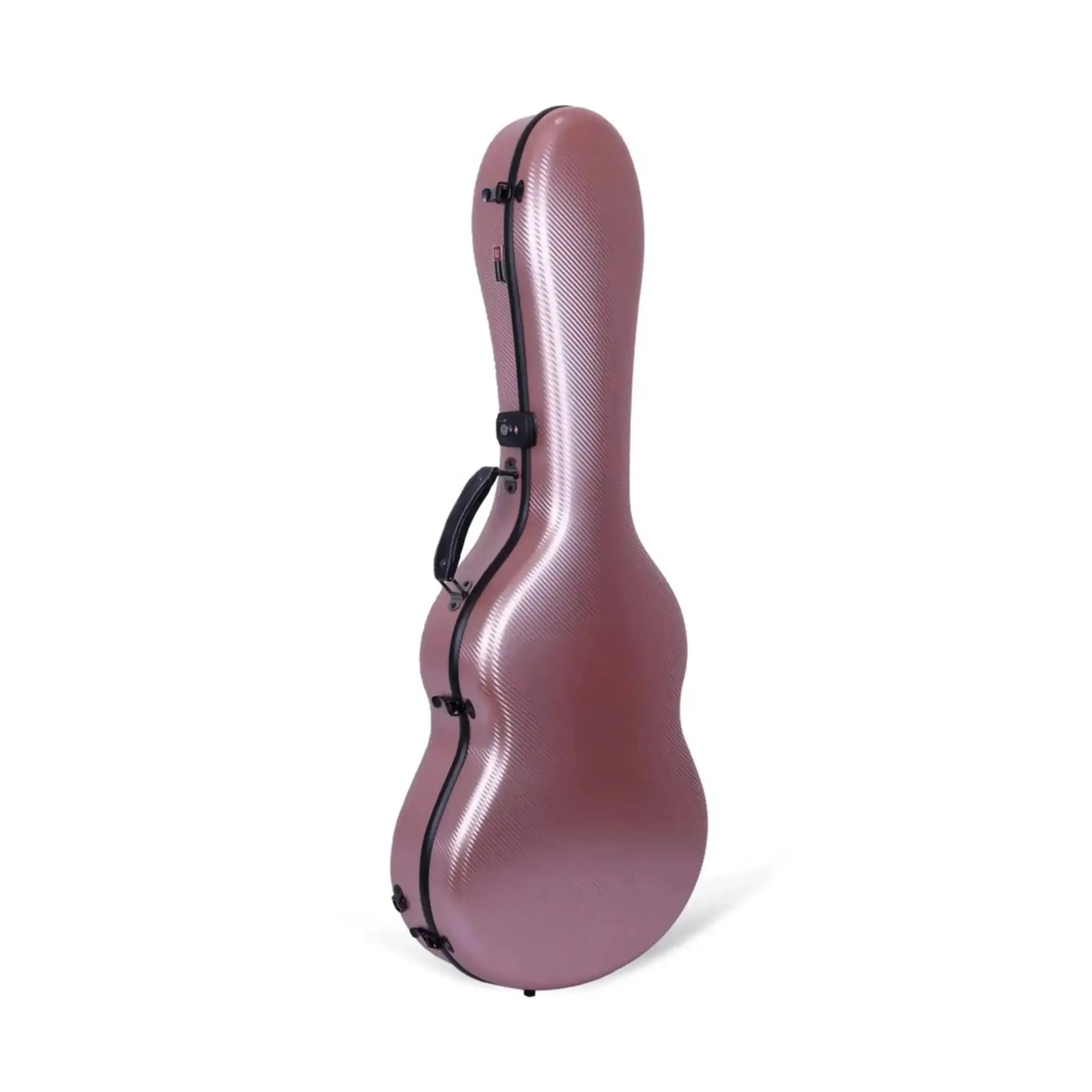 Crossrock CRF4020CRG 4/4 classical guitar case in rose gold poly carbonate with black trim.