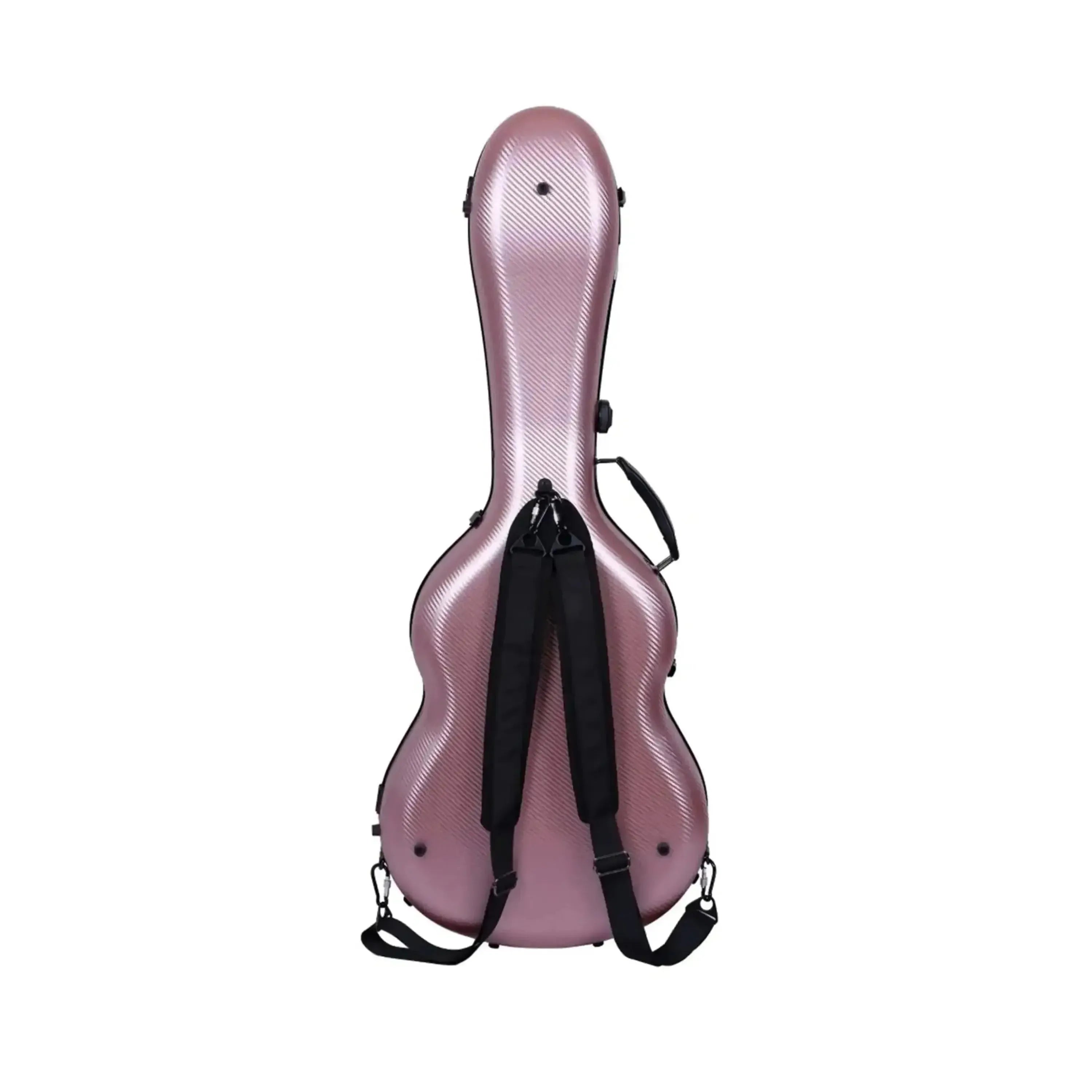Crossrock CRF4020CRG 4/4 classical guitar case in rose gold poly carbonate with backpack straps.