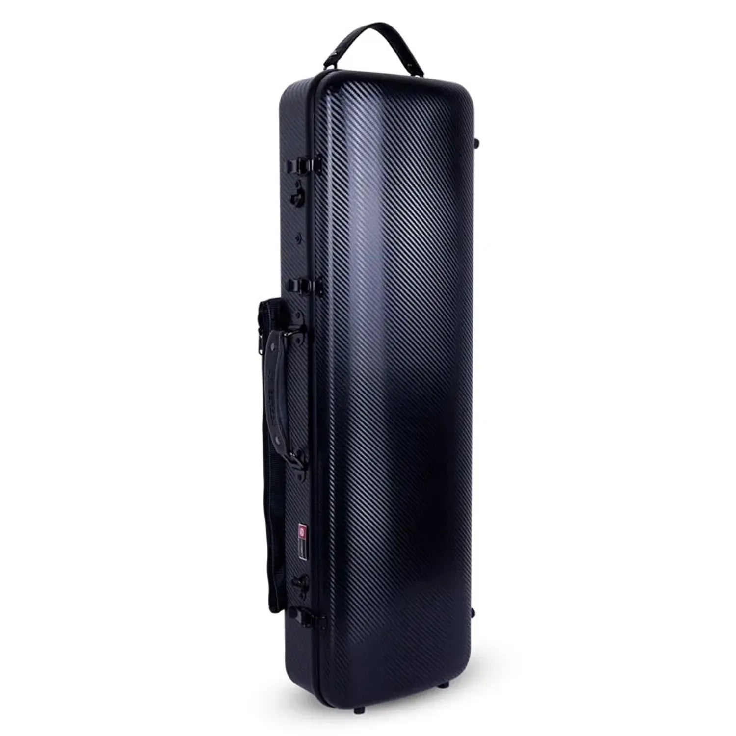 Crossrock CRF4020OV black polycarbonate oblong 4/4 violin flight case with carbon wave anti-scratch surface.