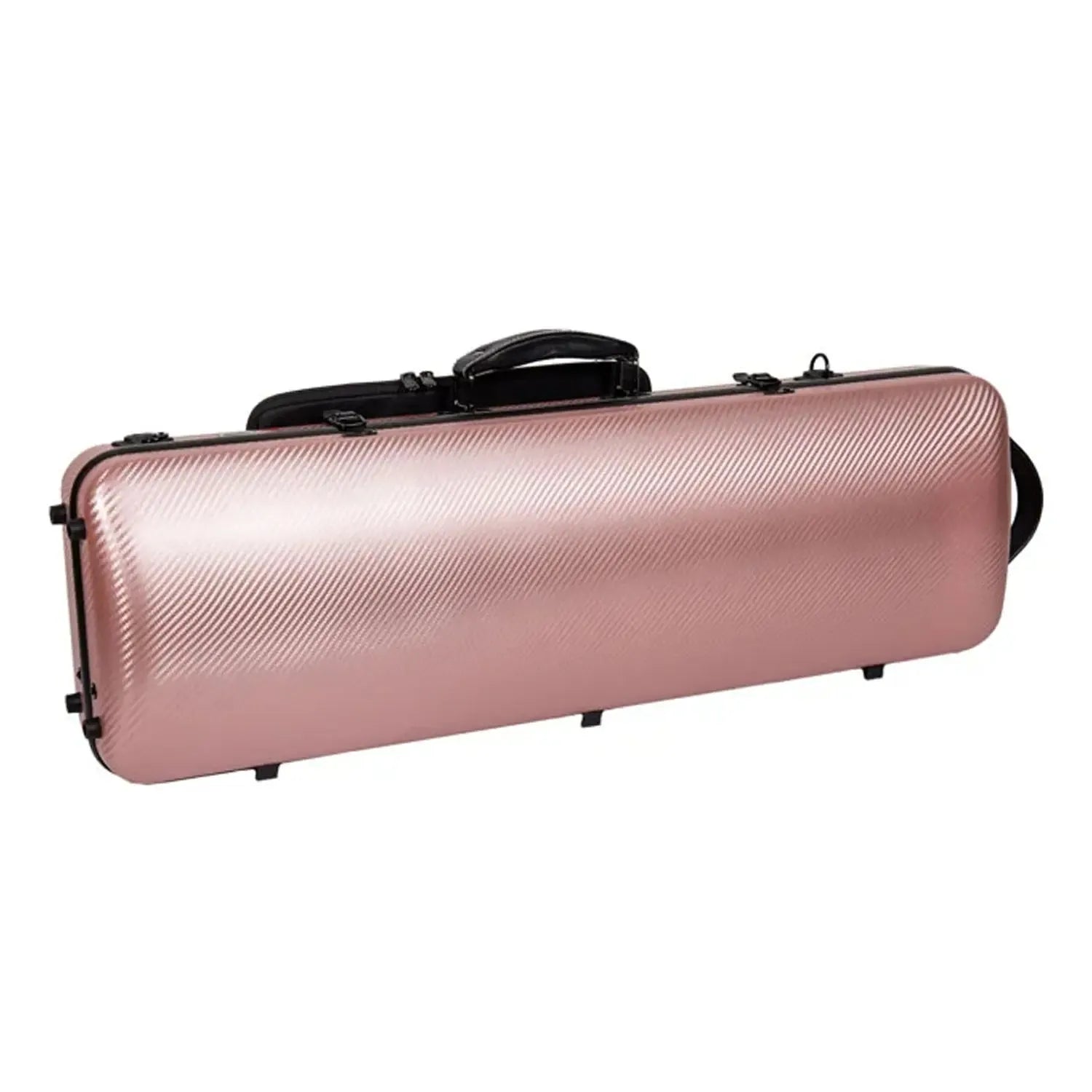 Crossrock CRF4020OV 4/4 violin case in rose-gold polycarbonate with carbon wave anti-scratch surface.