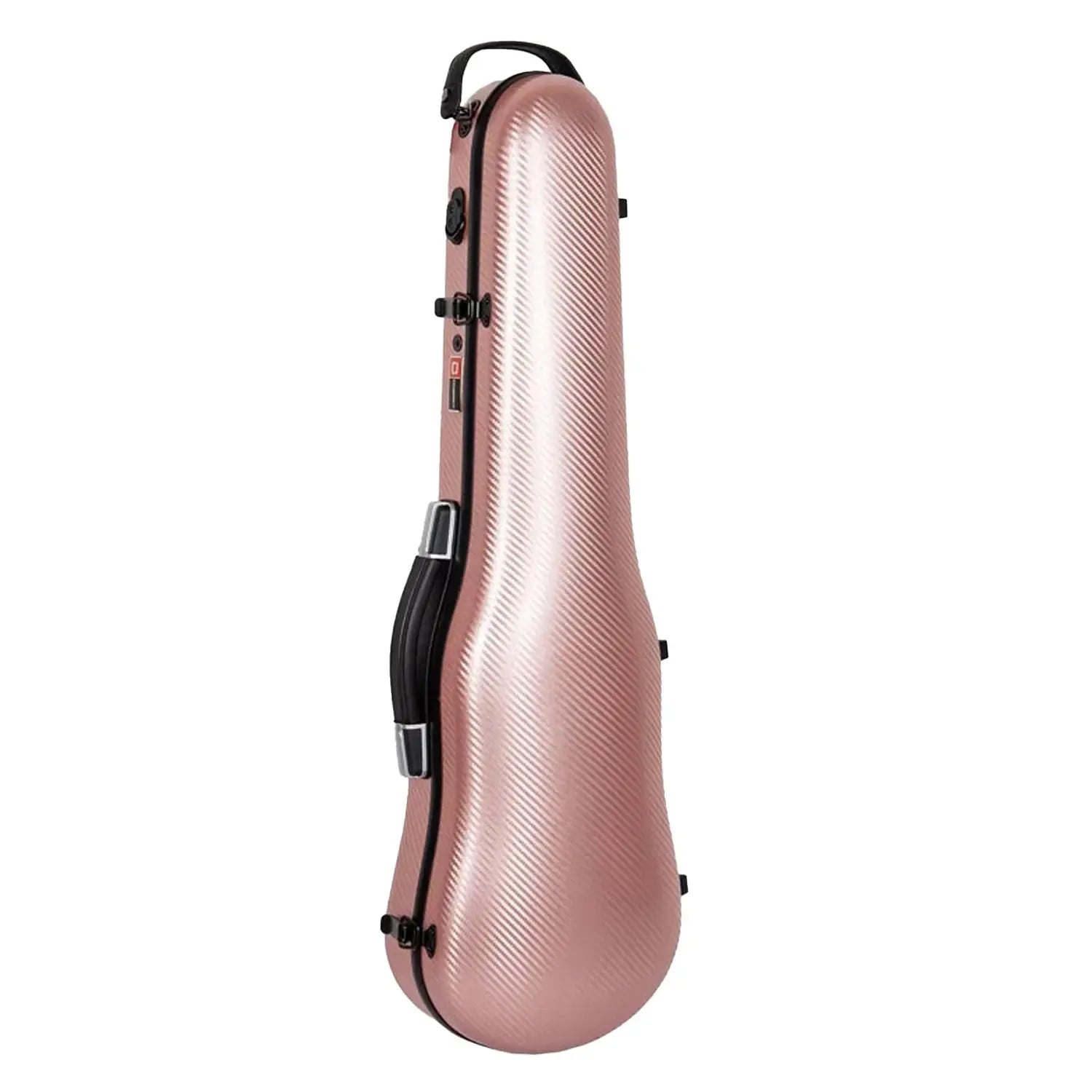 Crossrock CRF4020SV 4/4 violin case in rose-gold polycarbonate with carbon wave anti-scratch surface.