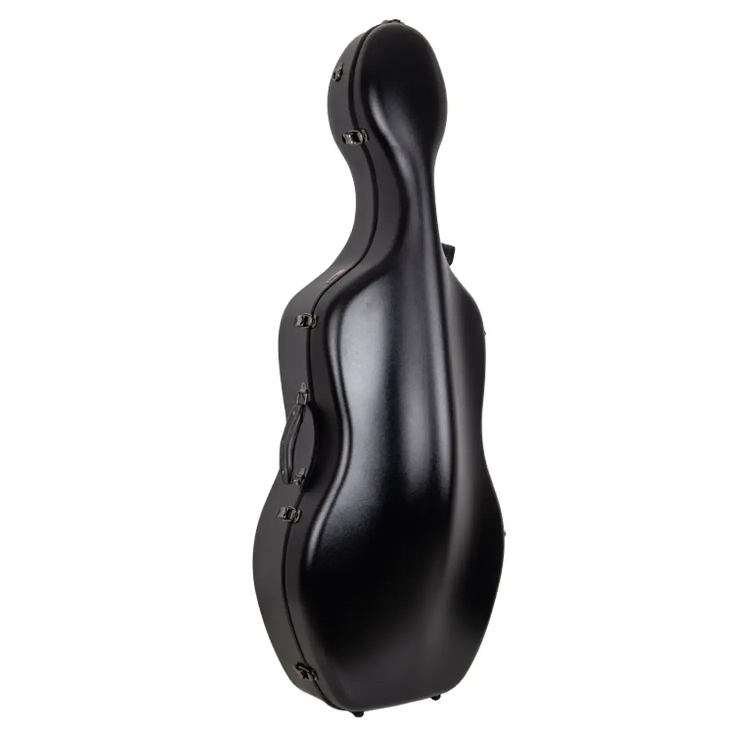 Crossrock CRF4050CEF 4/4 cello case in glossy black polycarbonate with a side handle.