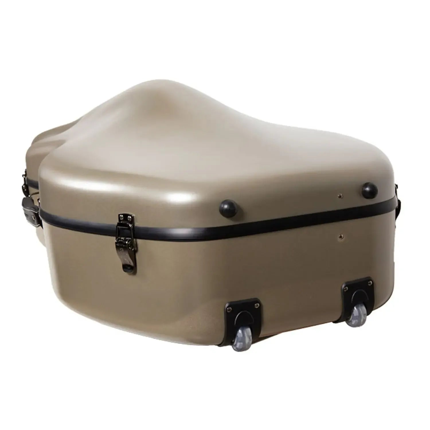 Crossrock CRF4050CEF 4/4 cello case in champagne, made of polycarbonate, with wheels.