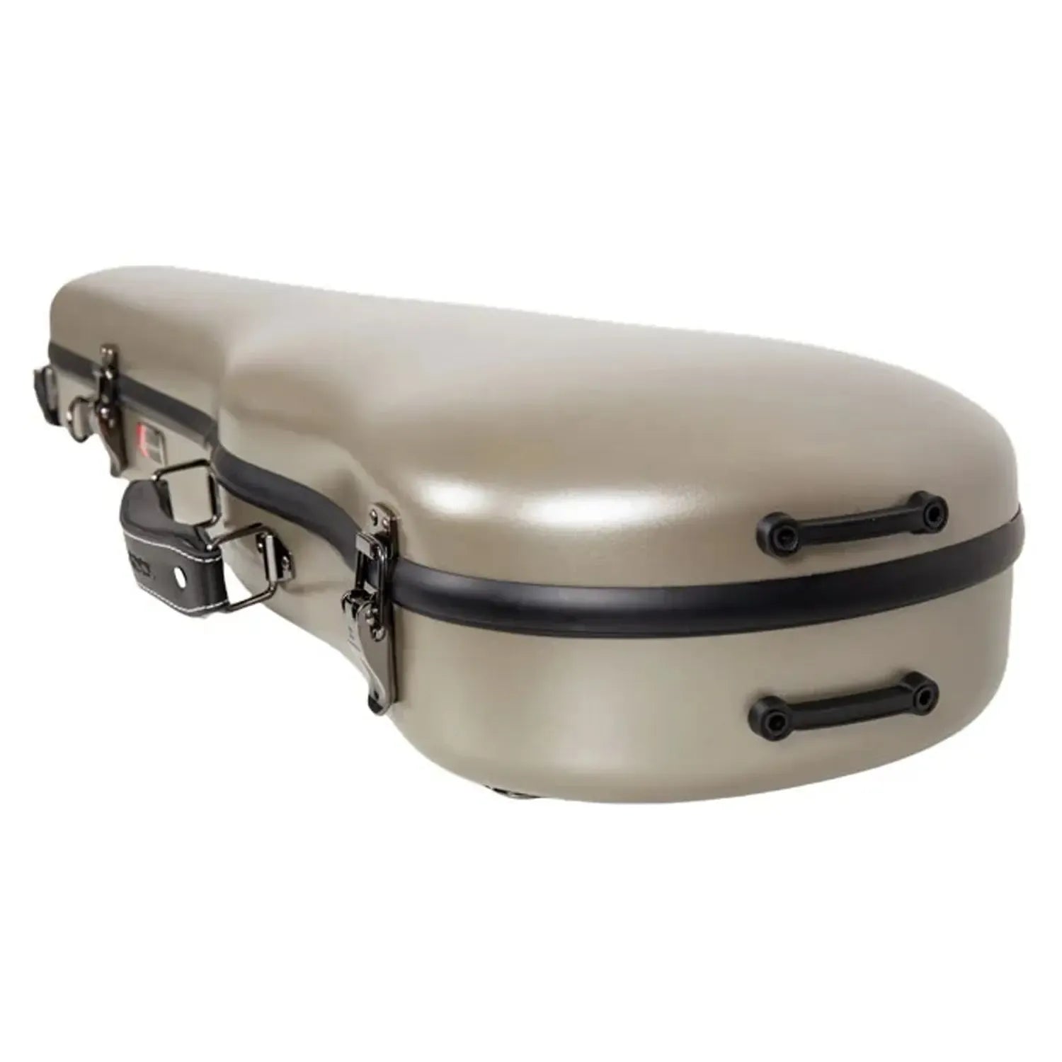 Crossrock CRF4050VF 4/4 violin case in champagne polycarbonate with black trim and handles.