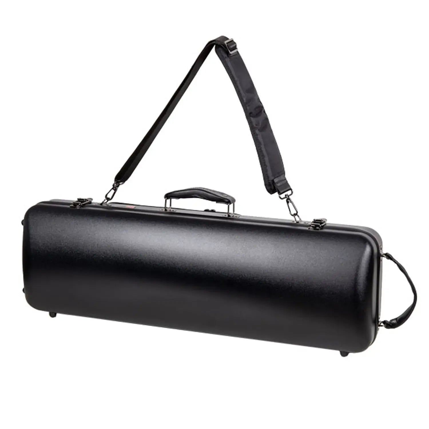 Crossrock CRF4050VF-R black polycarbonate oblong 4/4 violin case with shoulder strap.