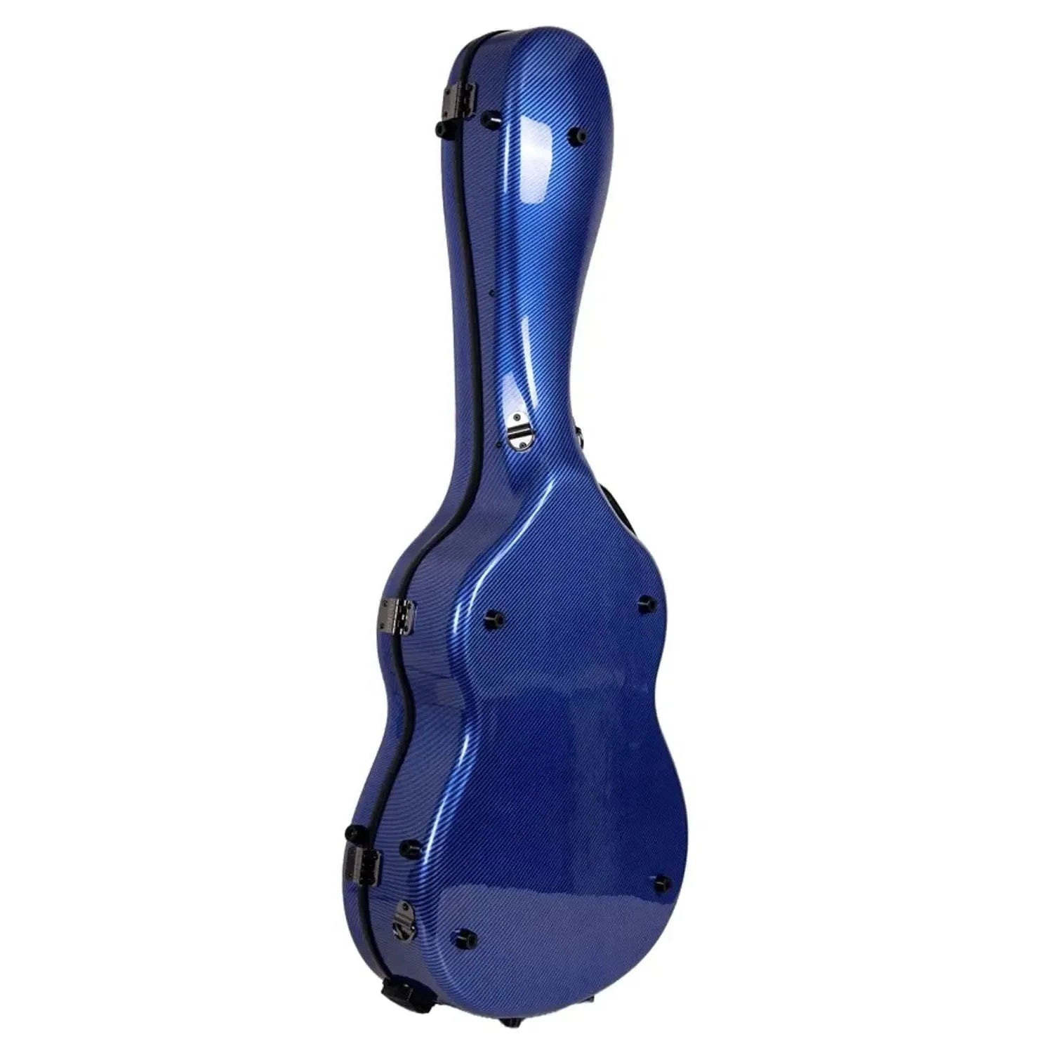 Crossrock CRF5030C ultra-light blue fiberglass flamenco classical guitar case with latches.