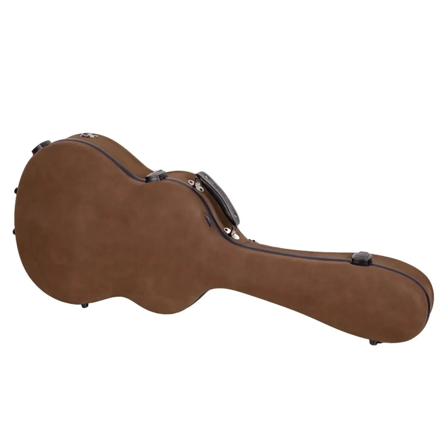 Crossrock CRF5030C Ultra-Light Fiberglass Flamenco Classical Guitar Case in brown leather.