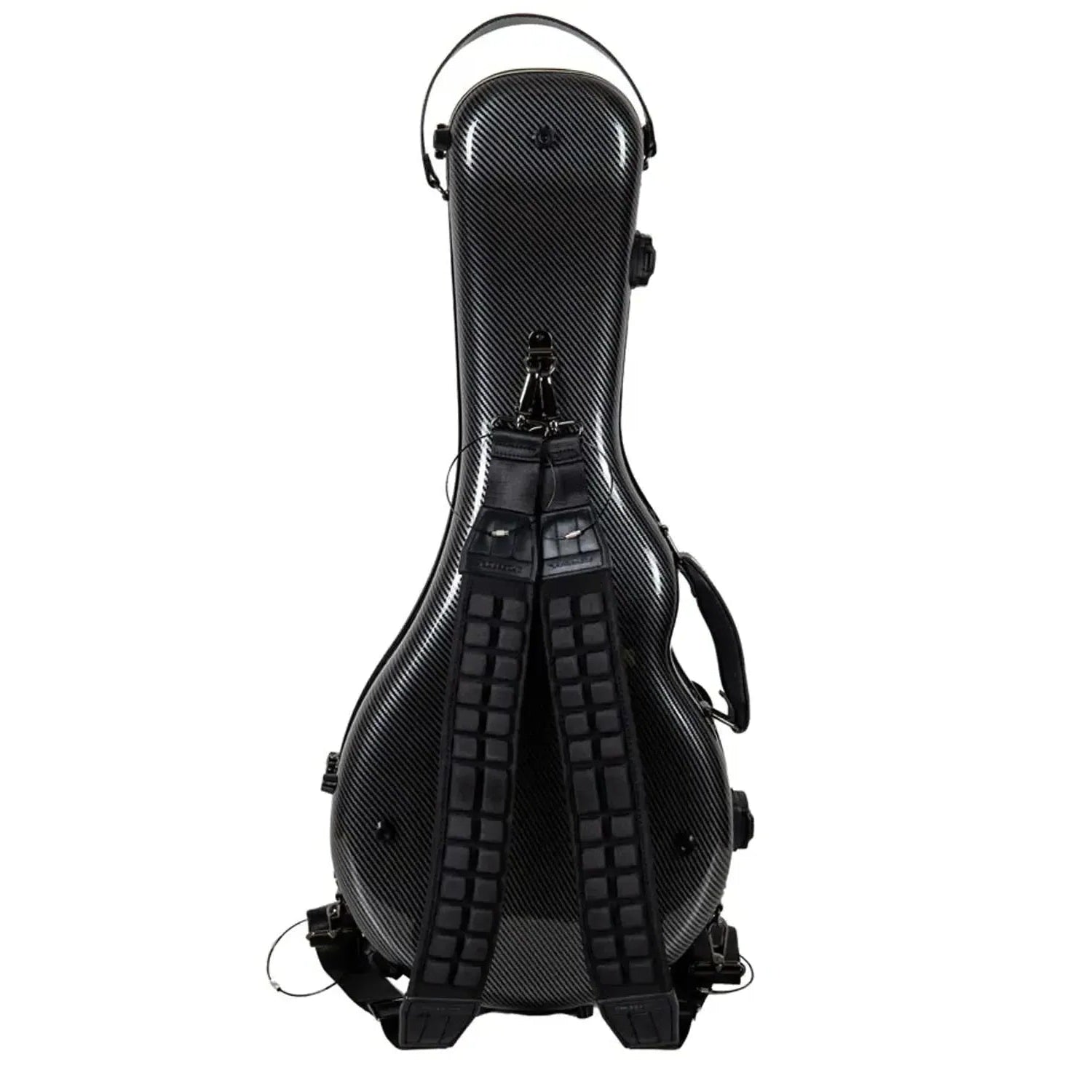 Crossrock CRF5030MF black ultra-light fiberglass F-style mandolin case with backpack straps.