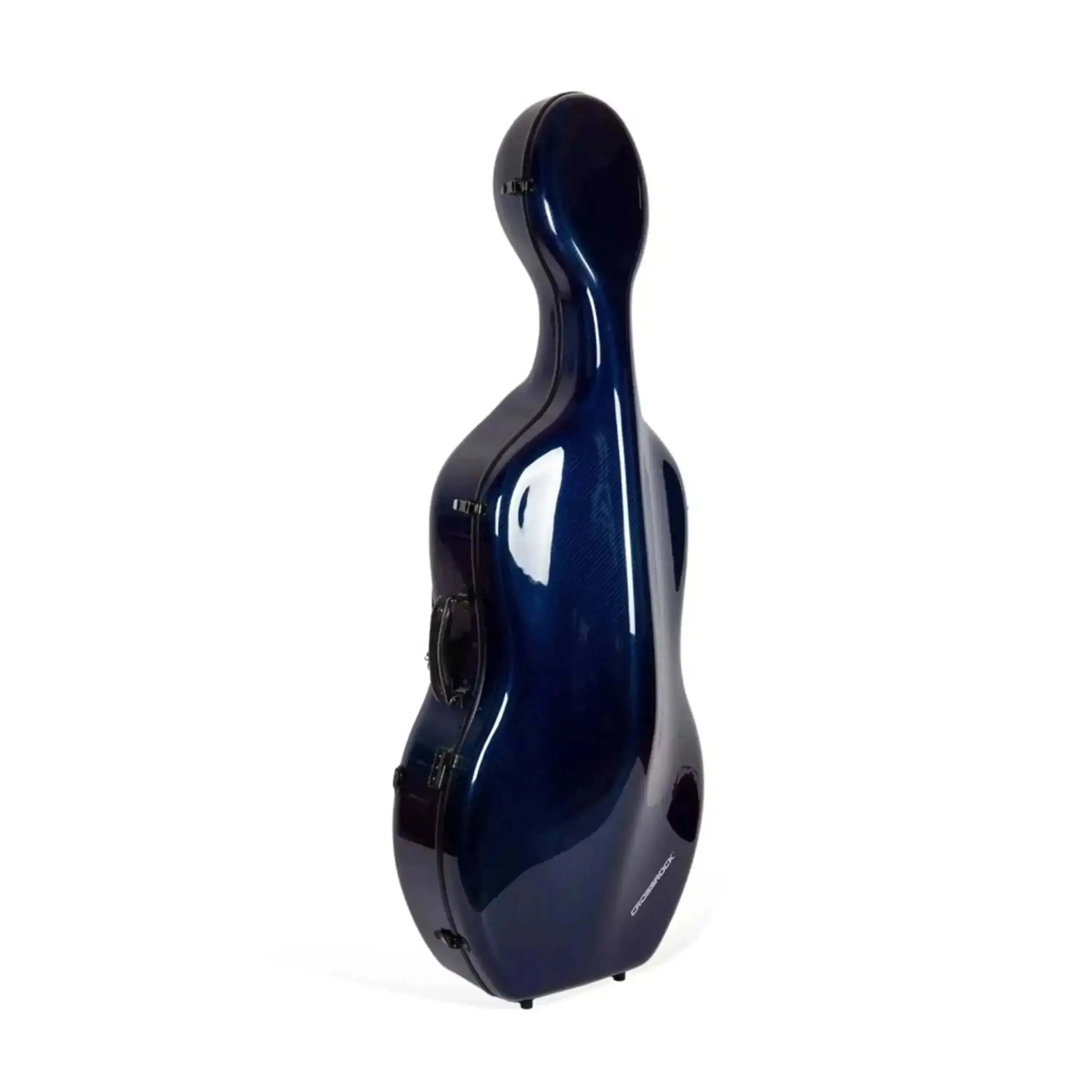 Crossrock Air Carbon 4/4 cello case in glossy blue, showing its sleek, lightweight design.