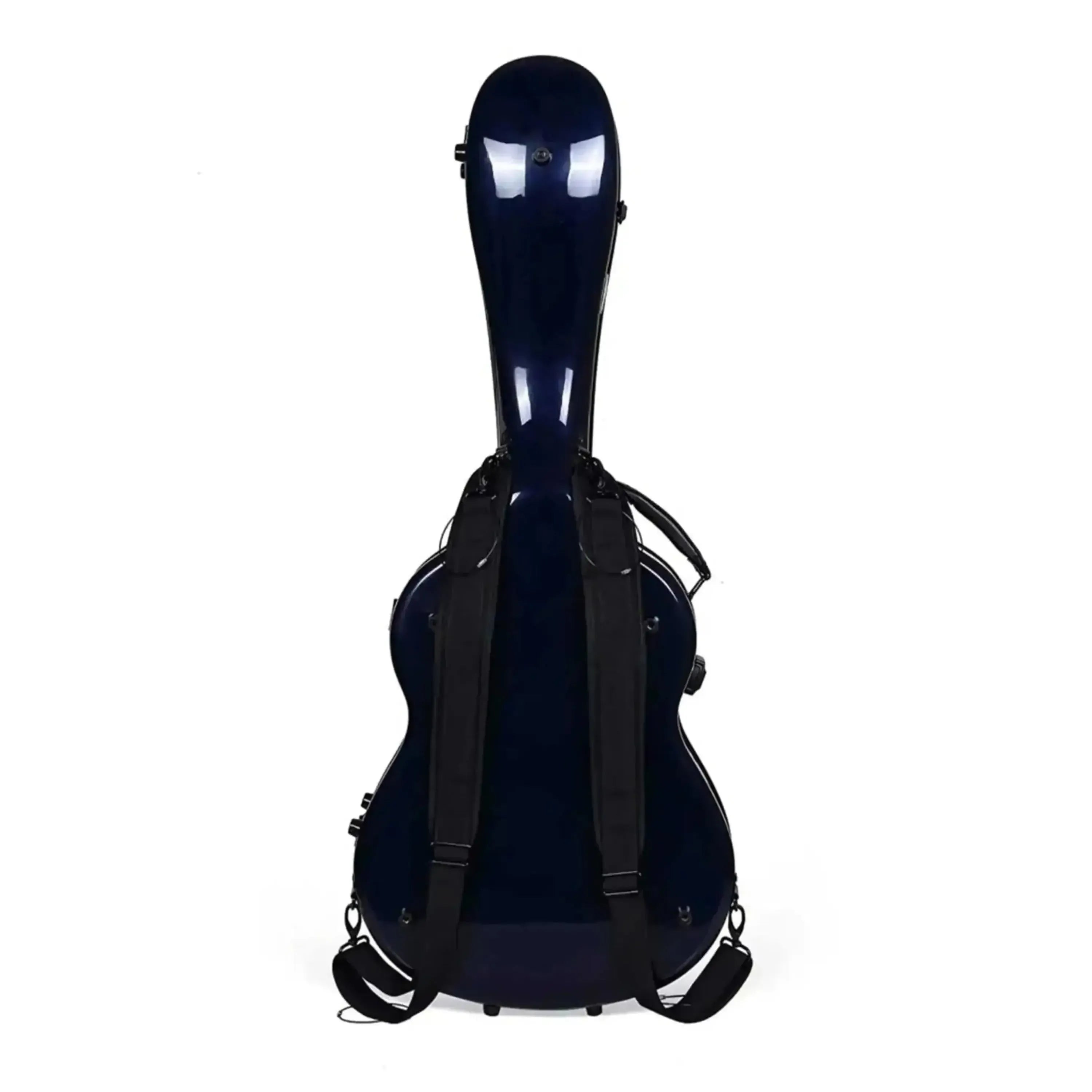 Crossrock CRF6030CBL Air Carbon 4/4 Classical Guitar Case in glossy blue with backpack straps.