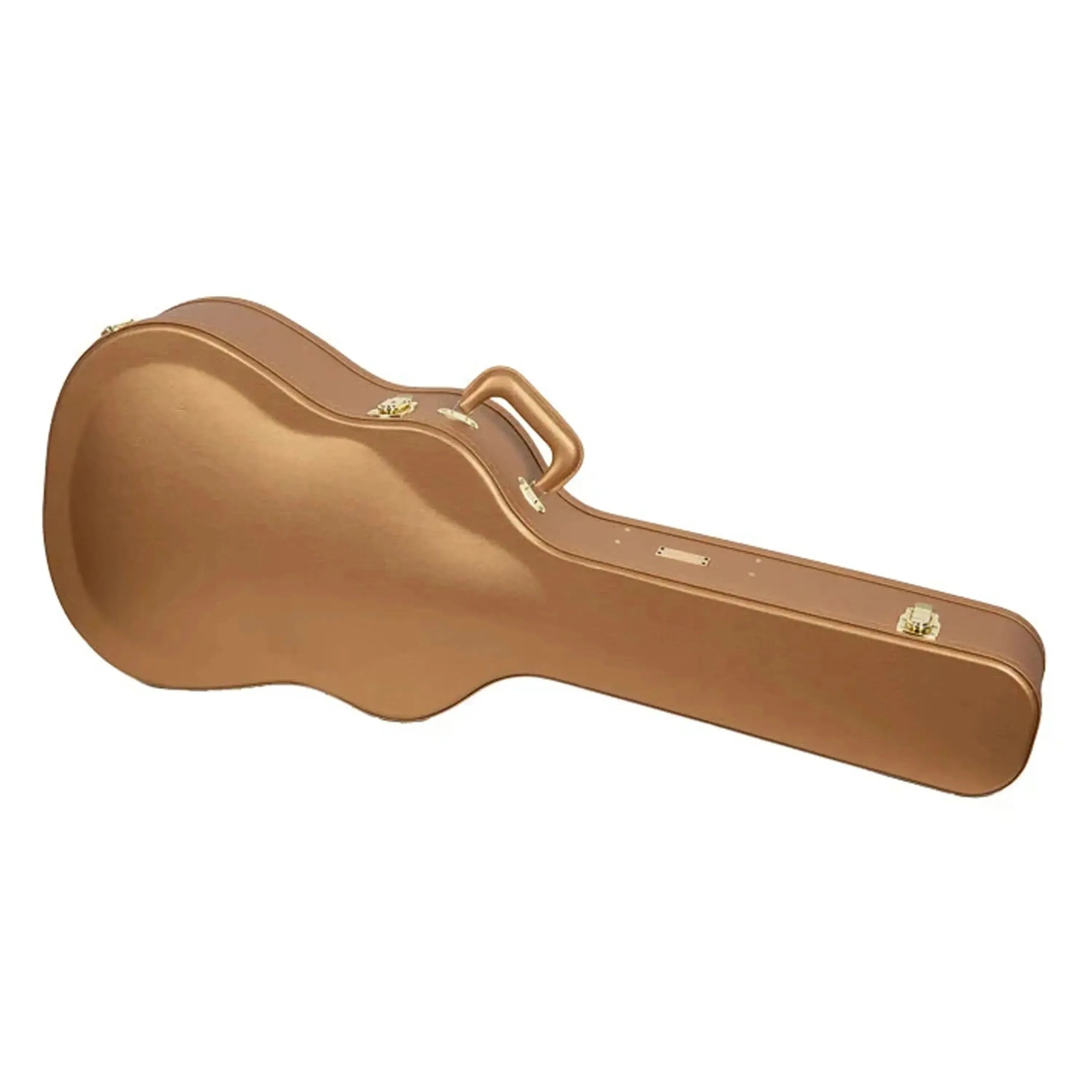 Crossrock CRW520D Luxury-Gold jumbo dreadnought guitar case with archtop design and gold hardware.