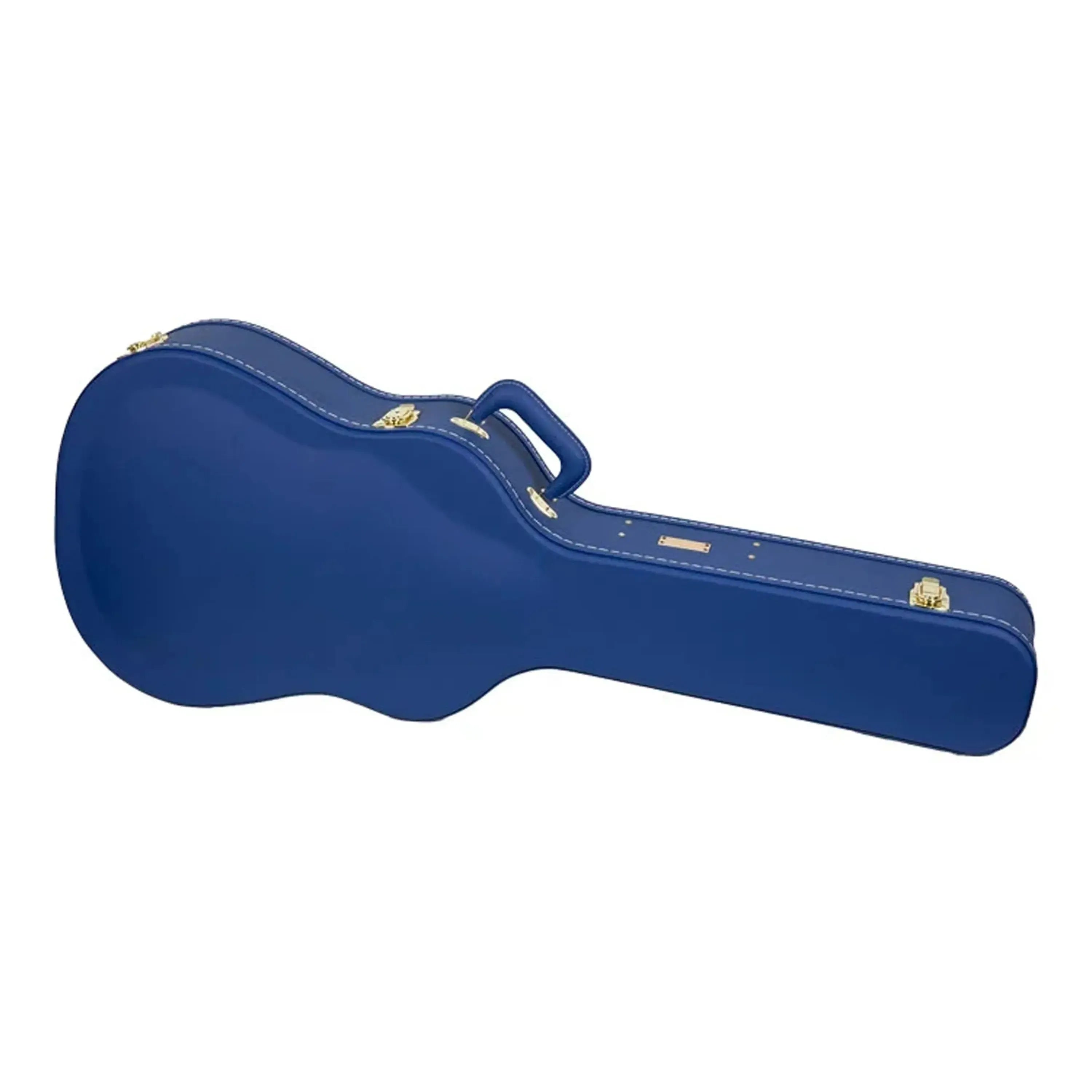 Crossrock CRW520D Designer Series jumbo dreadnought guitar case in vibrant blue with gold latches.