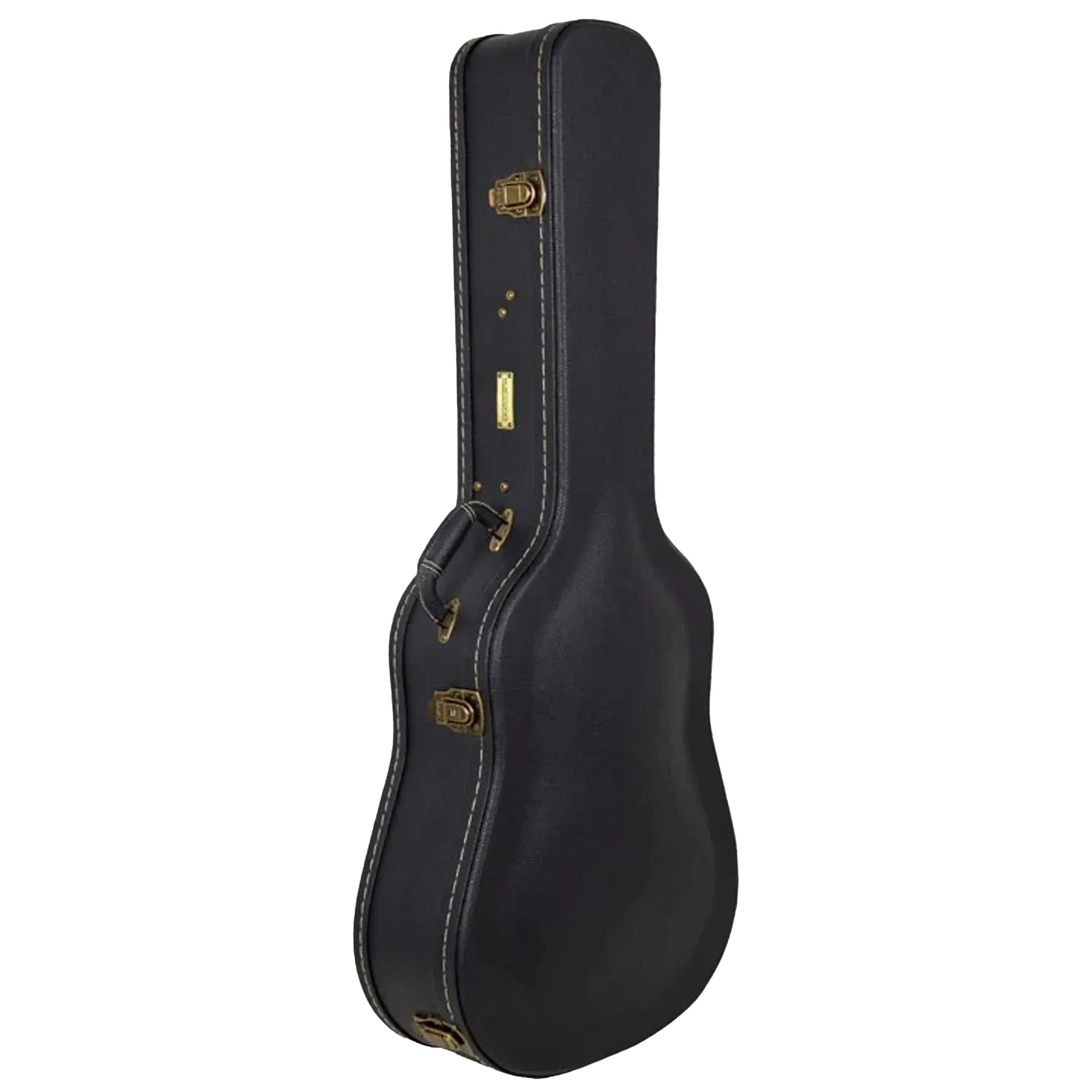 Crossrock CRW520D28 Designer Series black dreadnought guitar case with gold latches.