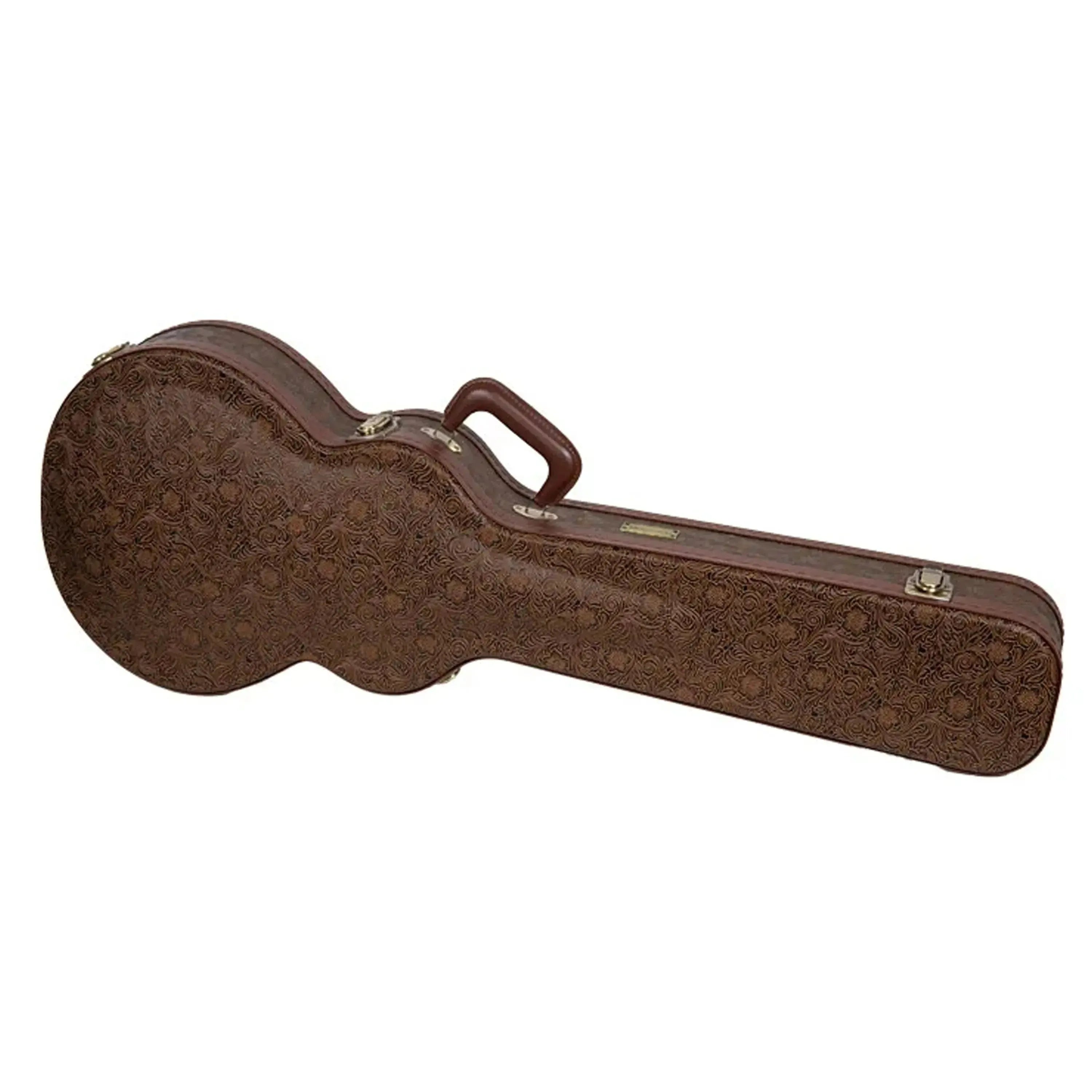 Crossrock CRW530L Les Paul style electric guitar case in blossom brown with embossed design.