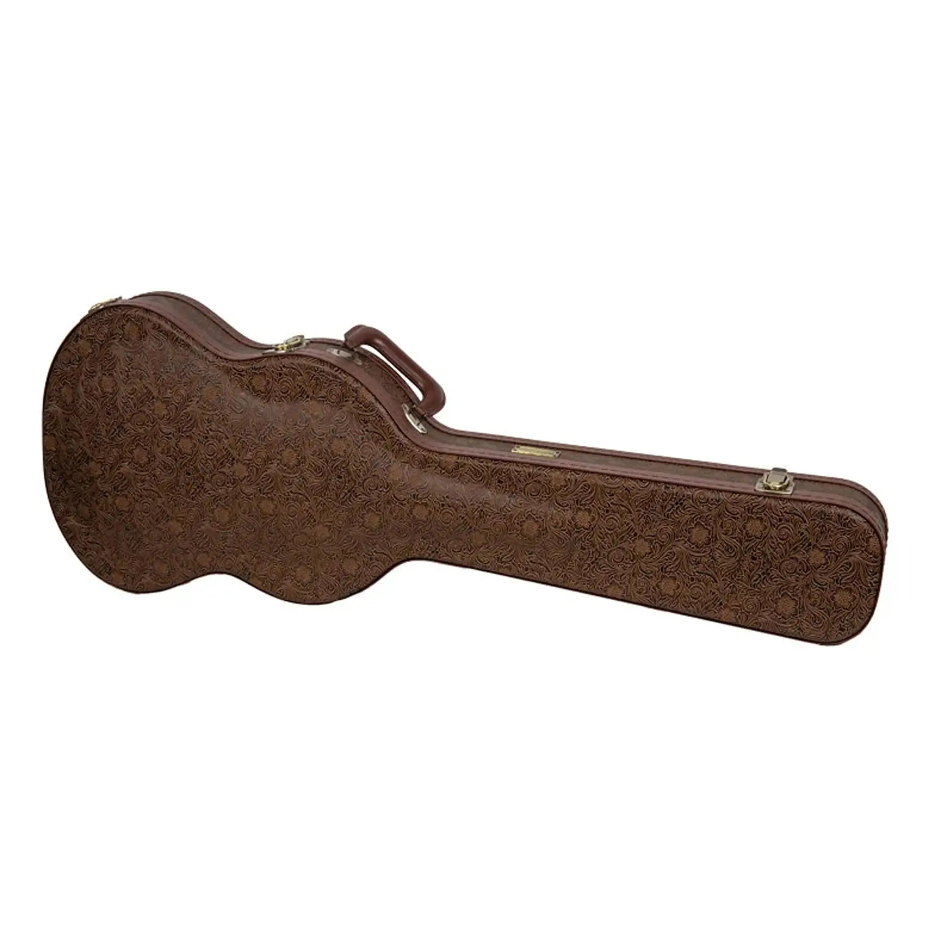 Crossrock CRW530SG Gibson SG style electric guitar case in blossom brown with embossed Baroque design.