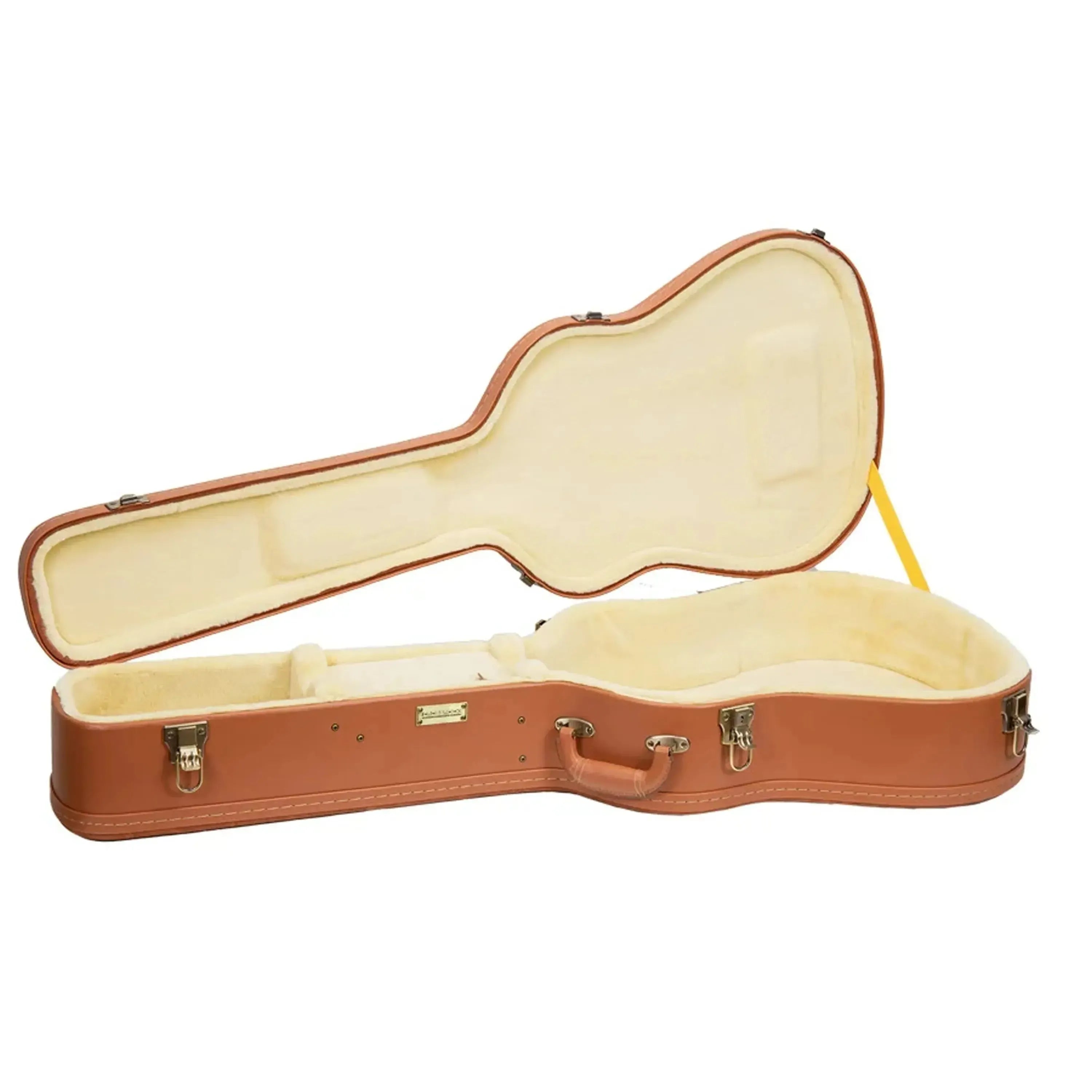 Open Crossrock CRW630C classical guitar case in red-wood with plush mink-style velvet interior.