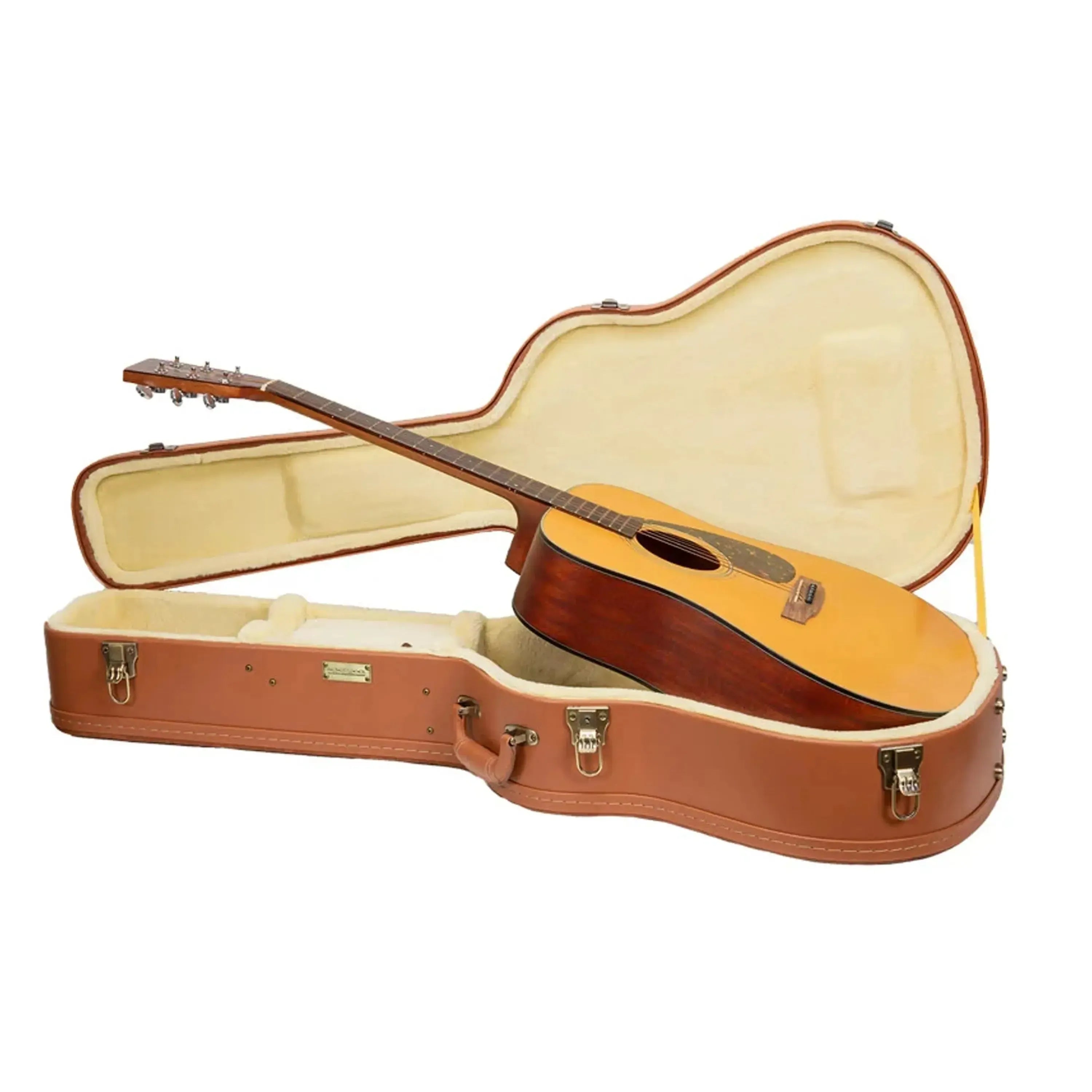 Crossrock CRW630C red-wood classical guitar case, open with a guitar inside, showing plush velvet interior.