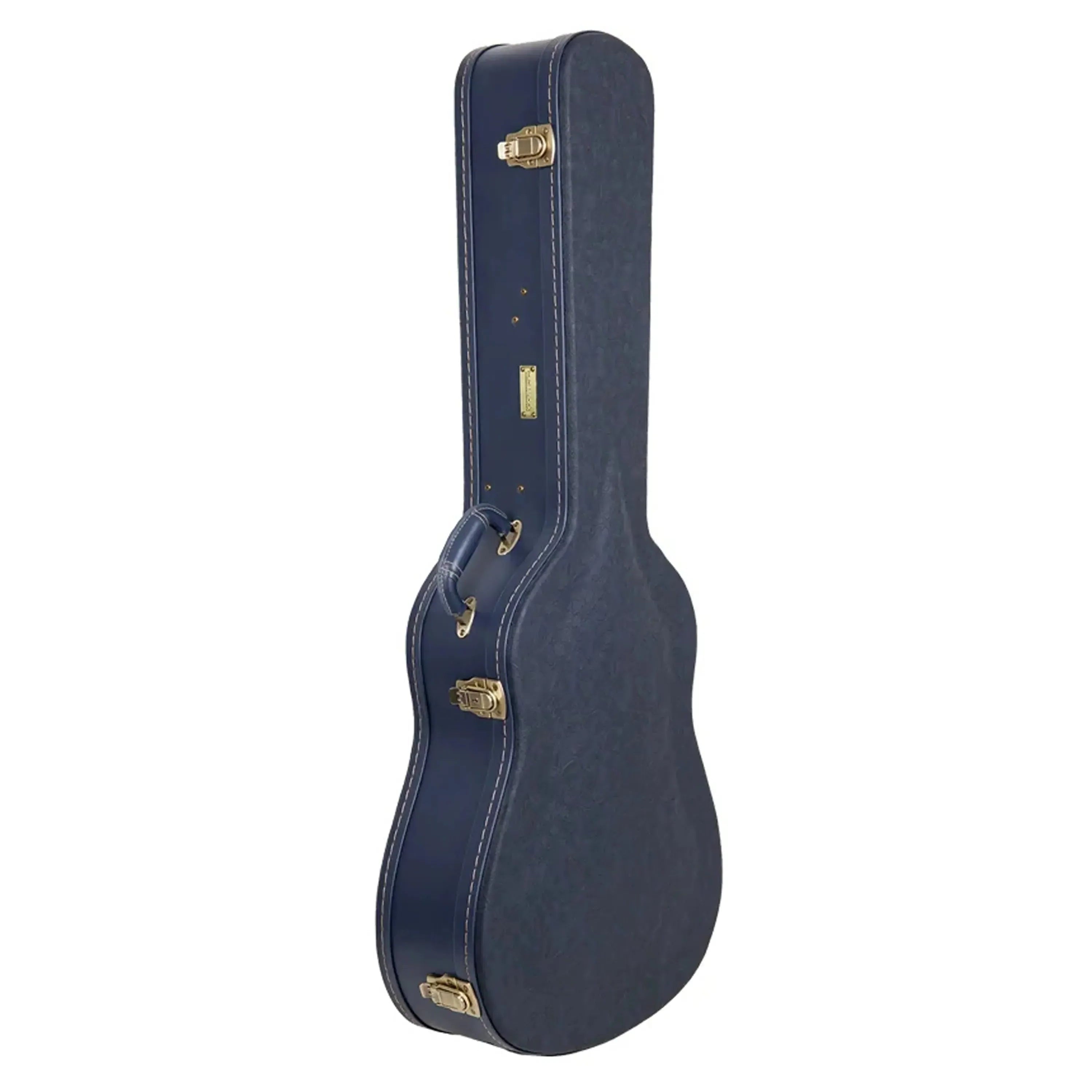 Crossrock CRW630D Ocean-Blue jumbo dreadnought guitar case with carved faux leather and gold latches.