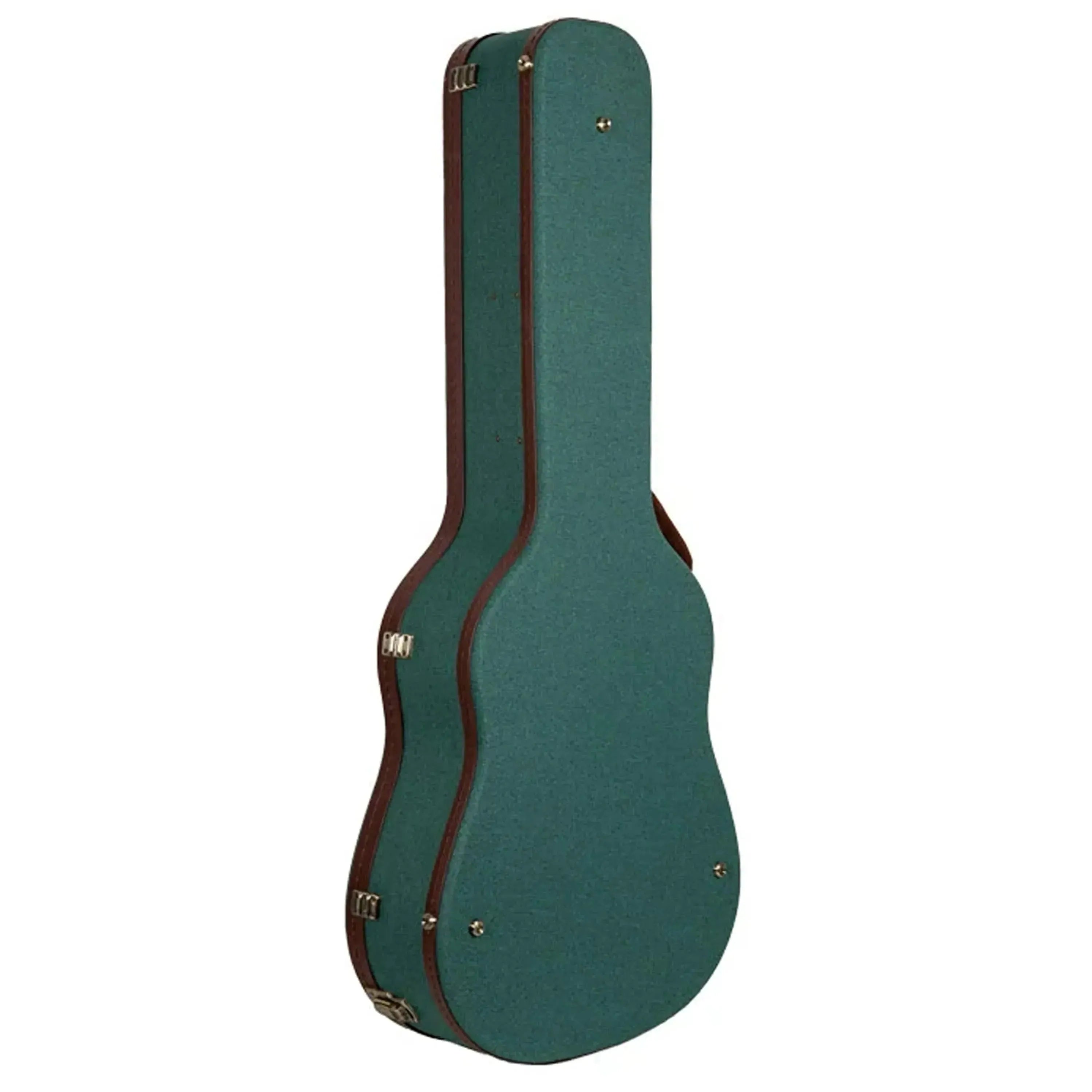 Crossrock CRW720D Jumbo Dreadnought guitar case in malachite-blue with brown trim.