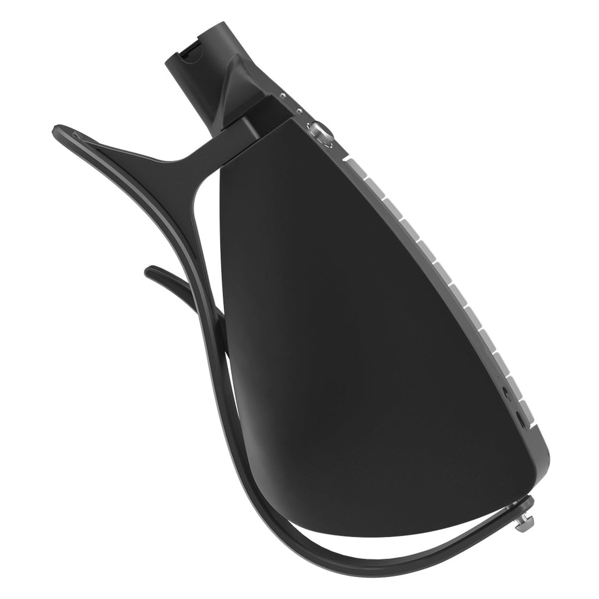 Back of the Enya Cyber-G Keyboard Model smart guitar body in Black, showing the curved shell and stand arm