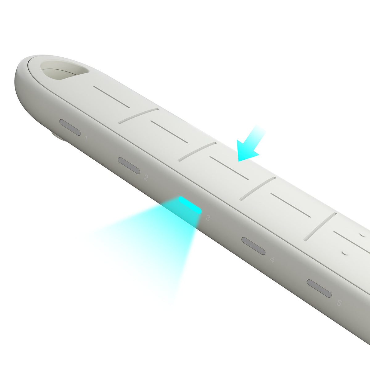 Close-up of the Enya Cyber-G Pocket light-up chord pads, shown in White