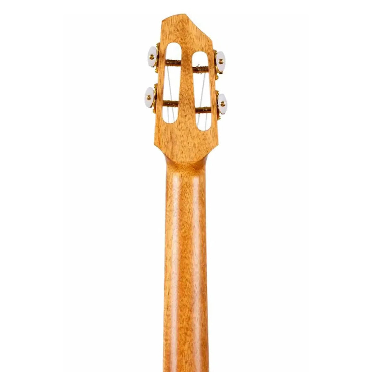 Flight A10 MM Mango Dragon 10th Anniversary Tenor Ukulele's mahogany neck and slotted headstock.