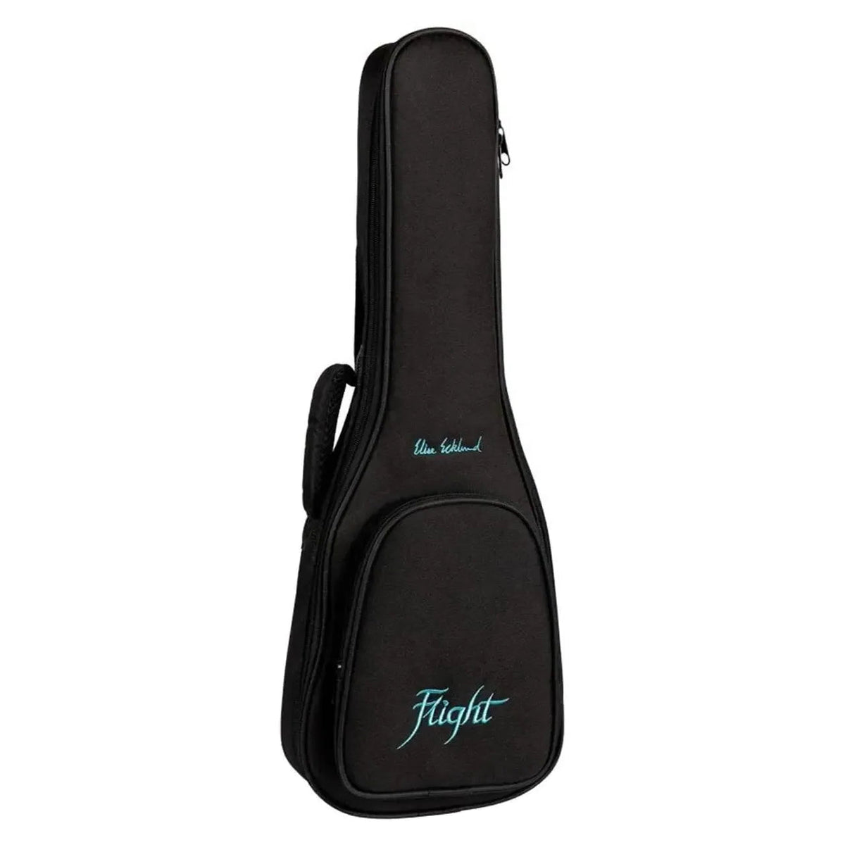 Black Flight Elise Ecklund Signature Concert Ukulele gig bag with teal logo and signature.