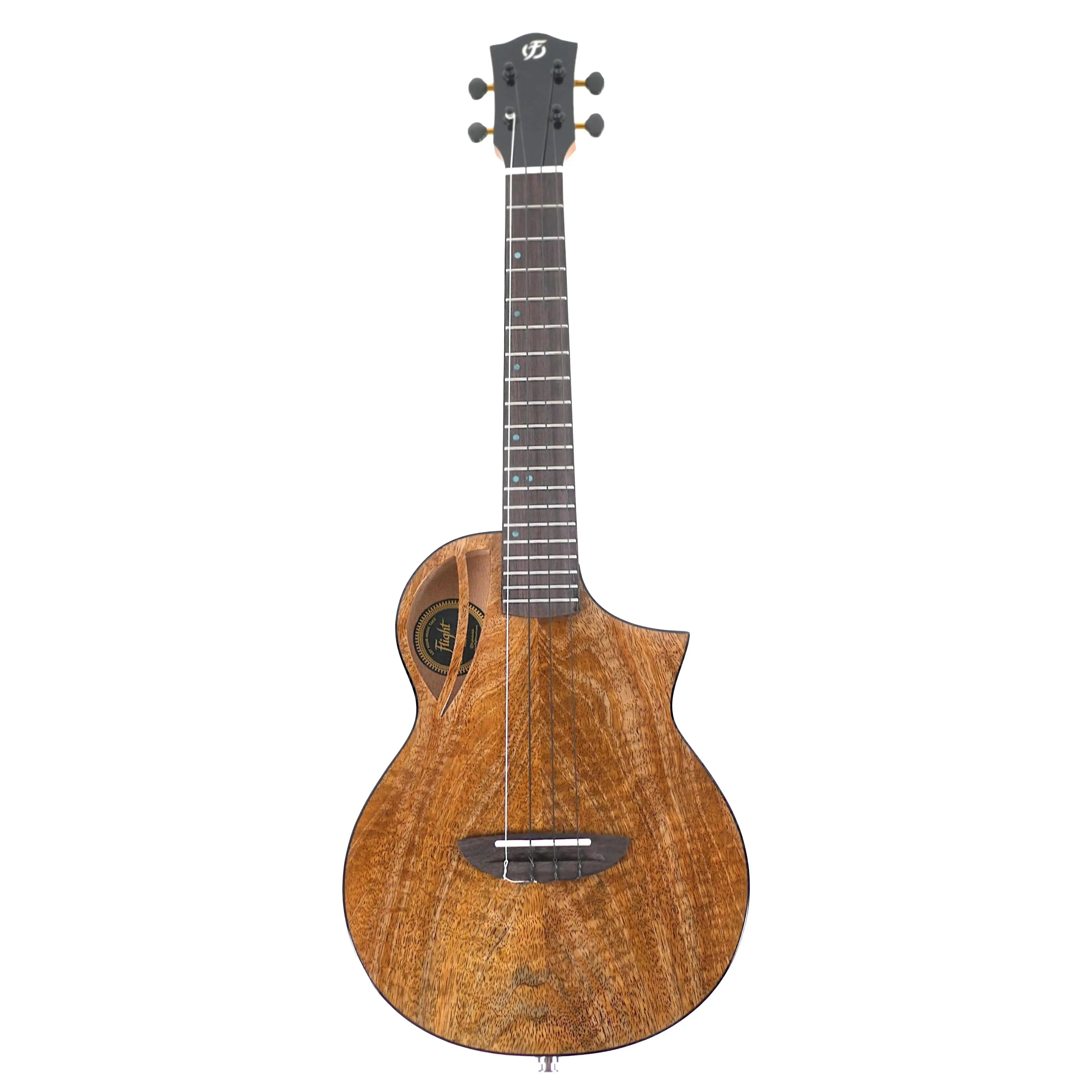Flight AVIATOR-CE Tenor Ukulele with solid mango top, cutaway body, and dark fretboard.