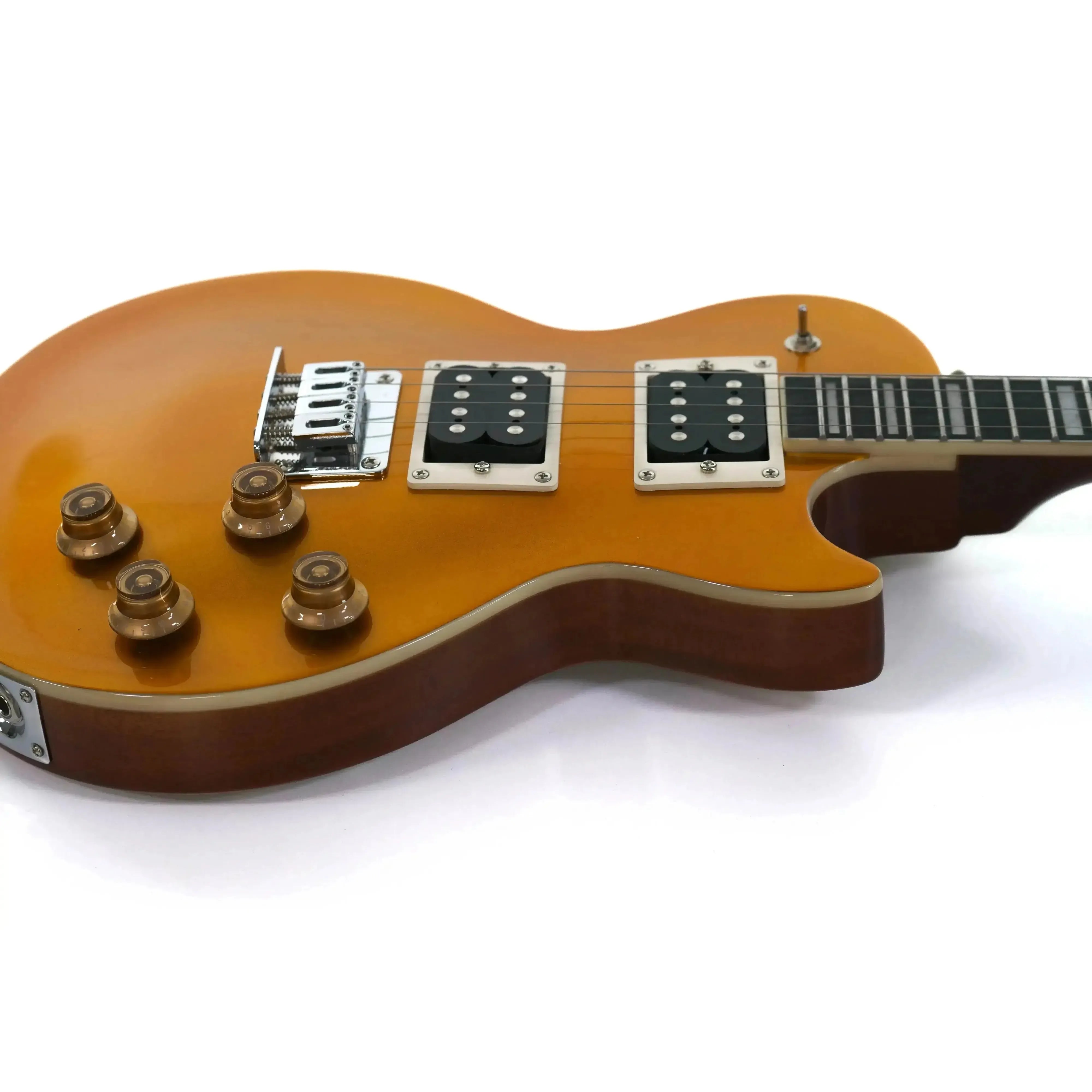 Flight Centurion GT Vintage Gold Electric Tenor Ukulele with goldtop maple finish and mahogany body.