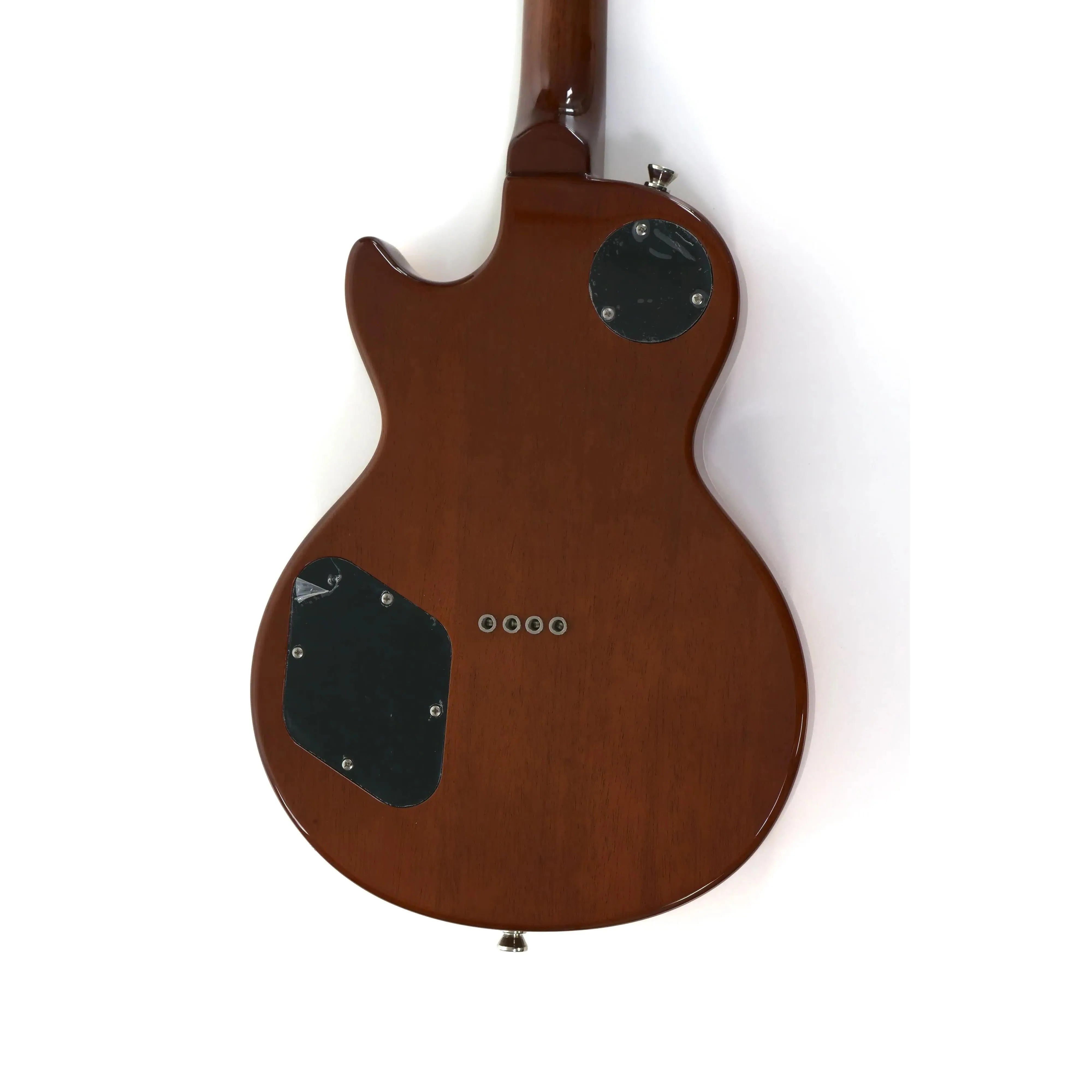 Back of a Flight Centurion GT electric tenor ukulele, showing its solid mahogany body and neck.