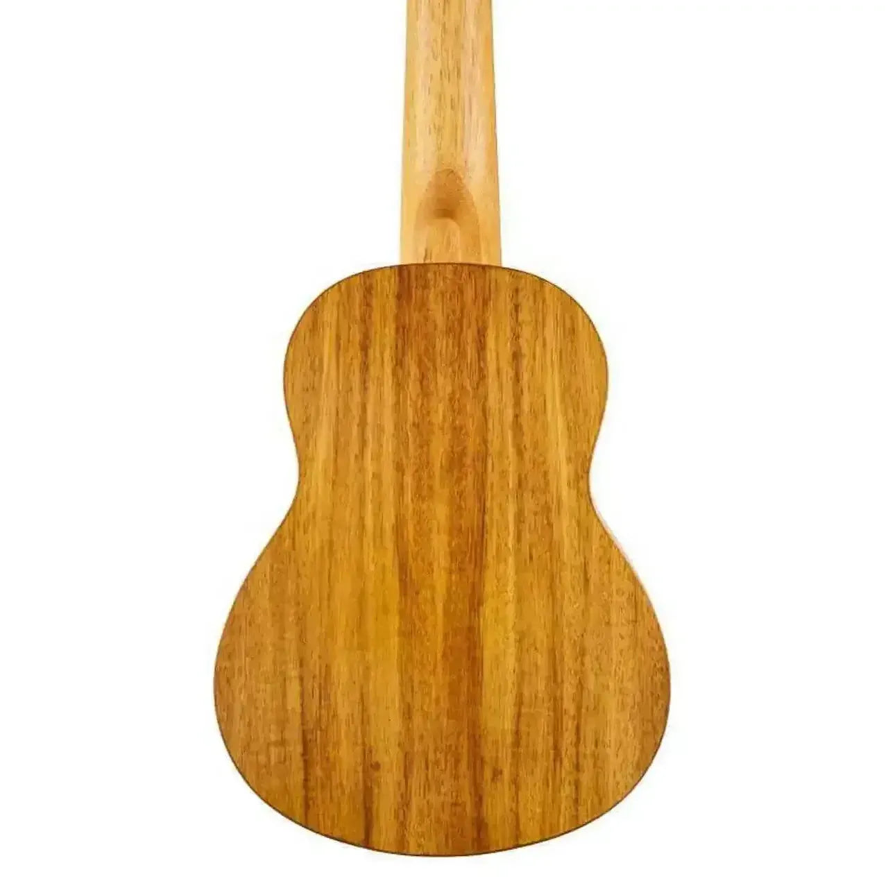 Back of a Flight DUS440 Supernatural Series Acacia Soprano Ukulele, showing its natural wood grain.