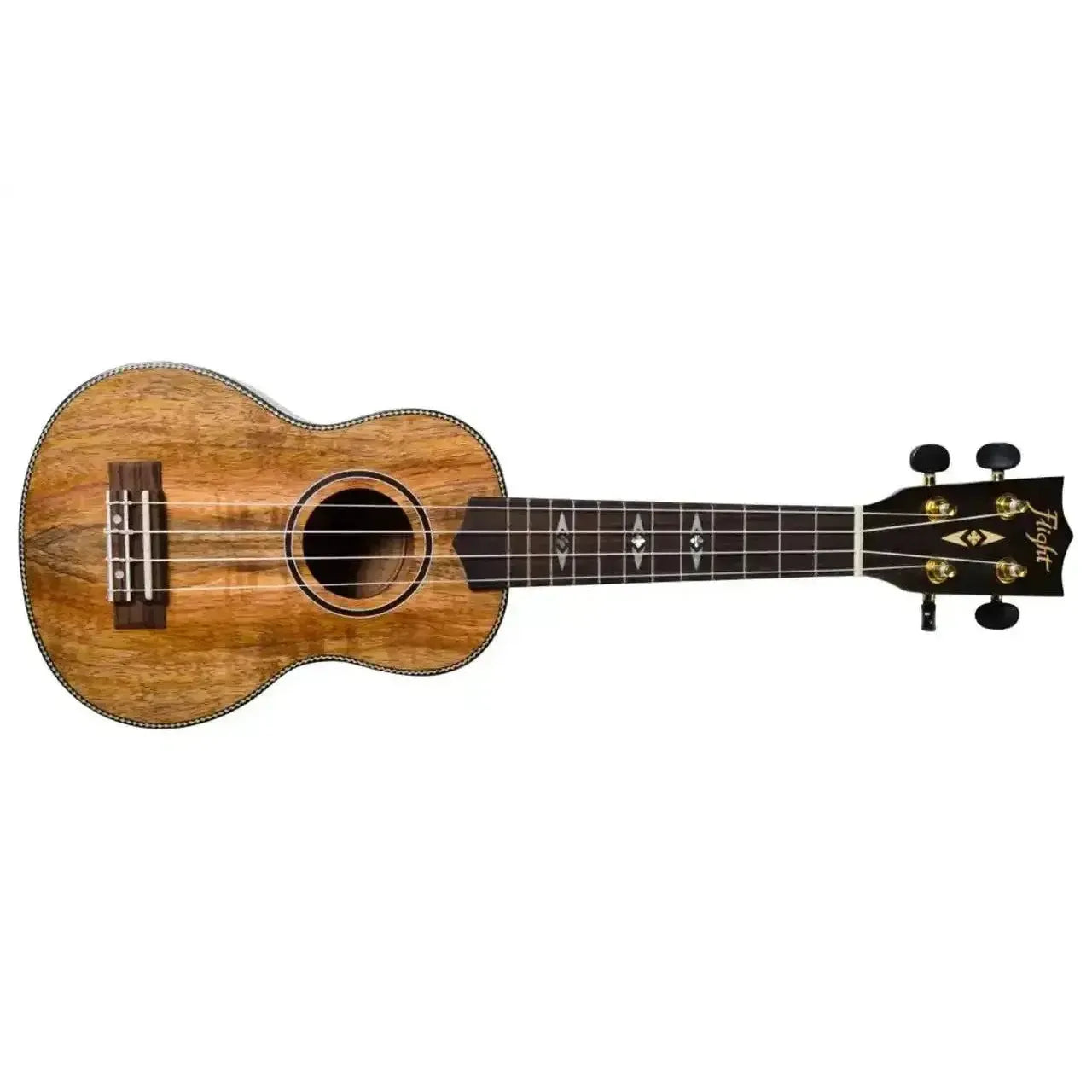Flight DUS450 Supernatural Series Mango Soprano Ukulele with natural wood grain and dark fretboard.