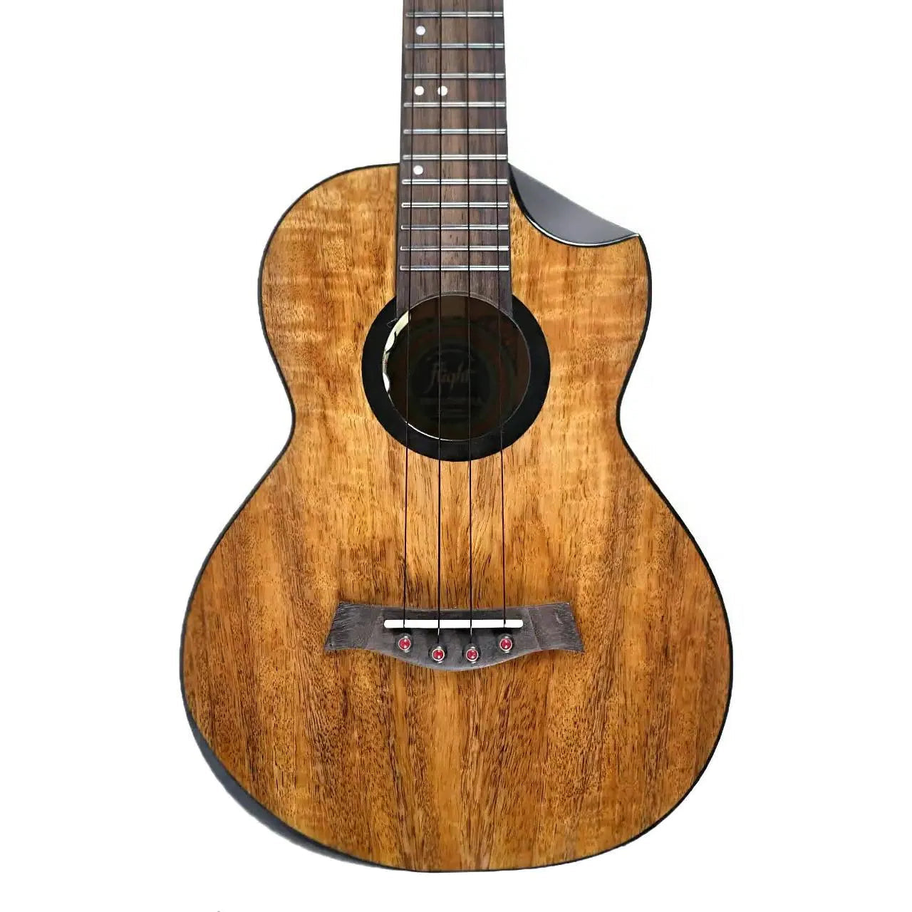 Flight Fireball EQ-A Tenor Ukulele, solid mango wood body, rosewood bridge, and soundhole.
